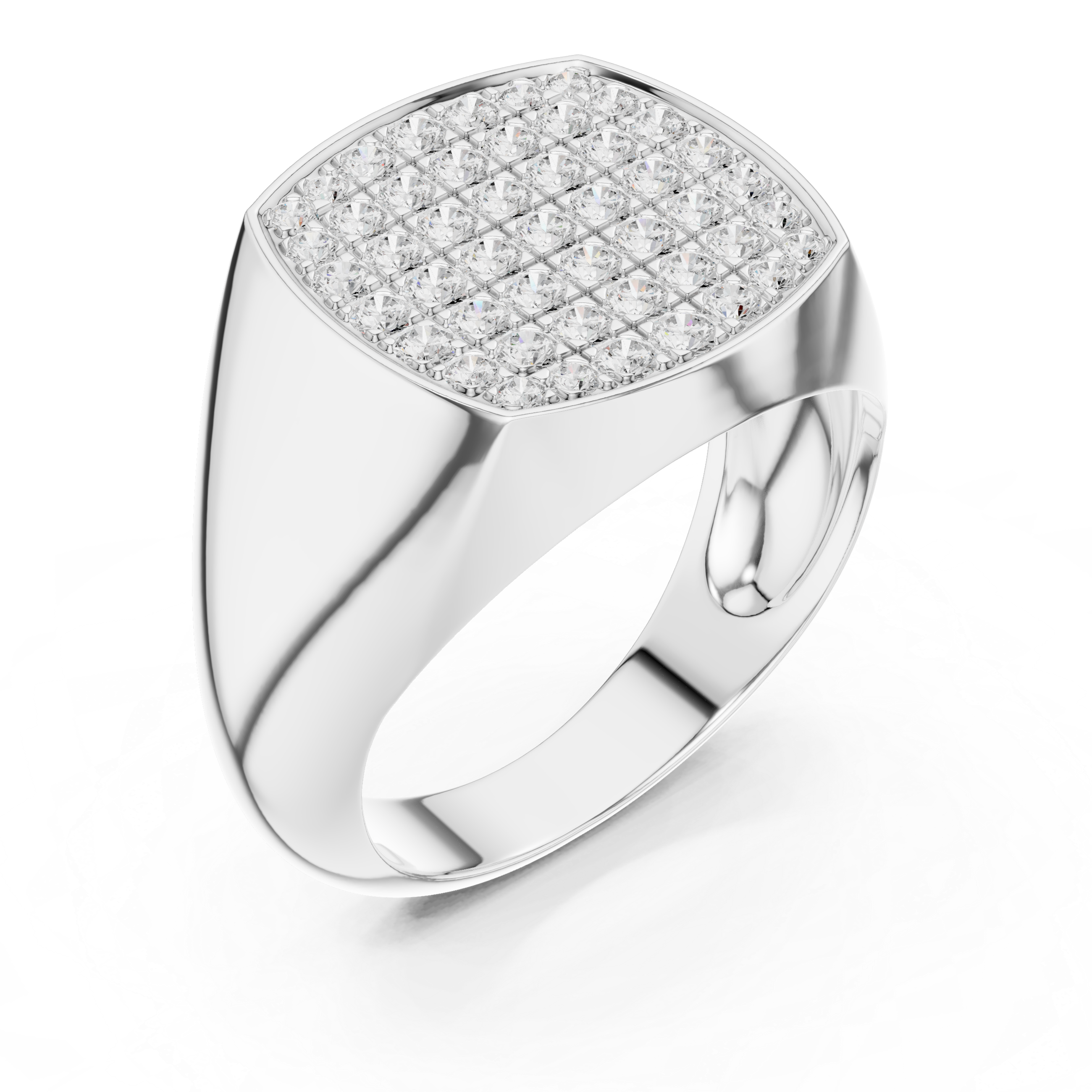 Men’s Pavé Diamond Signet Ring in Gold