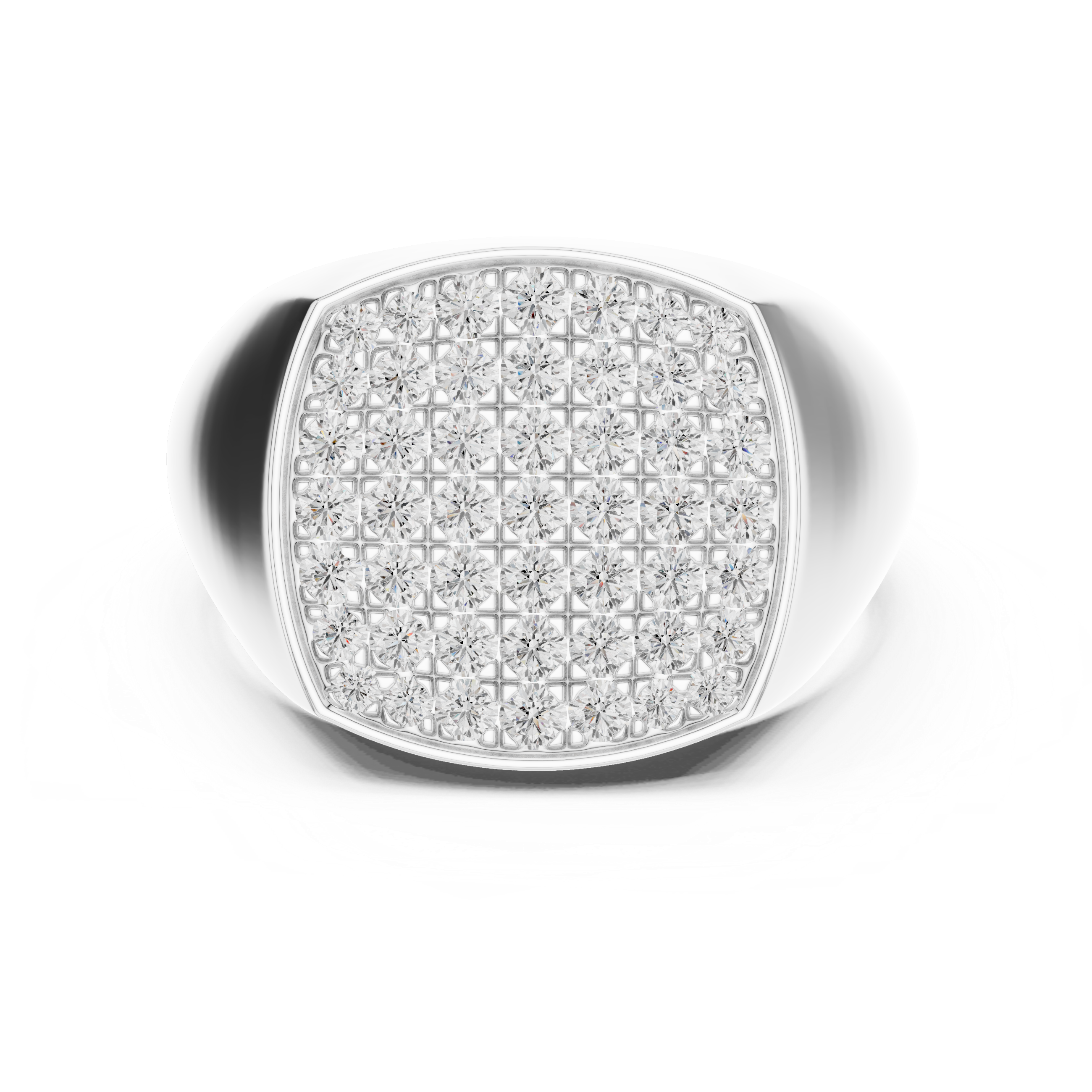 Men’s Pavé Diamond Signet Ring in Gold