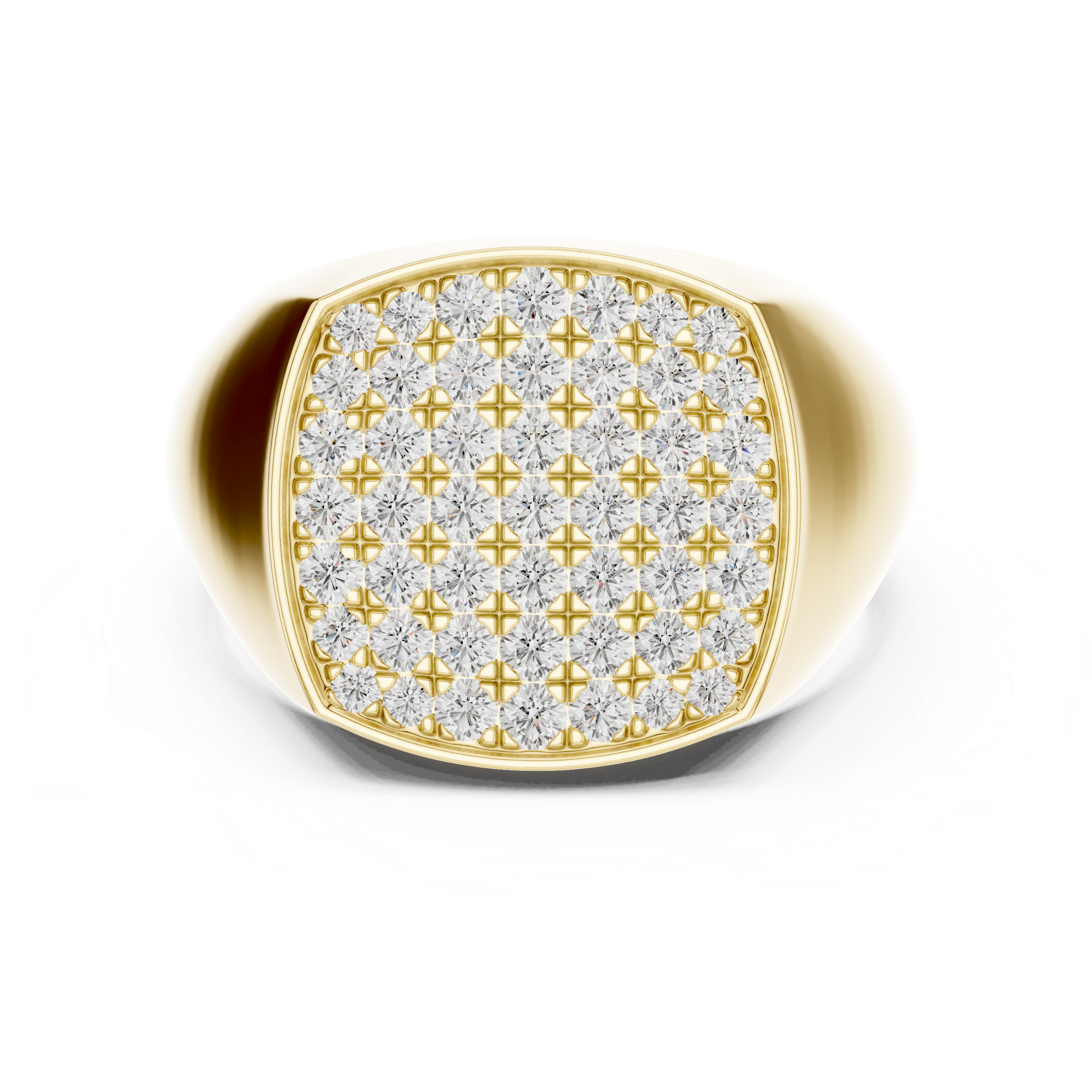 Men’s Pavé Diamond Signet Ring in Gold