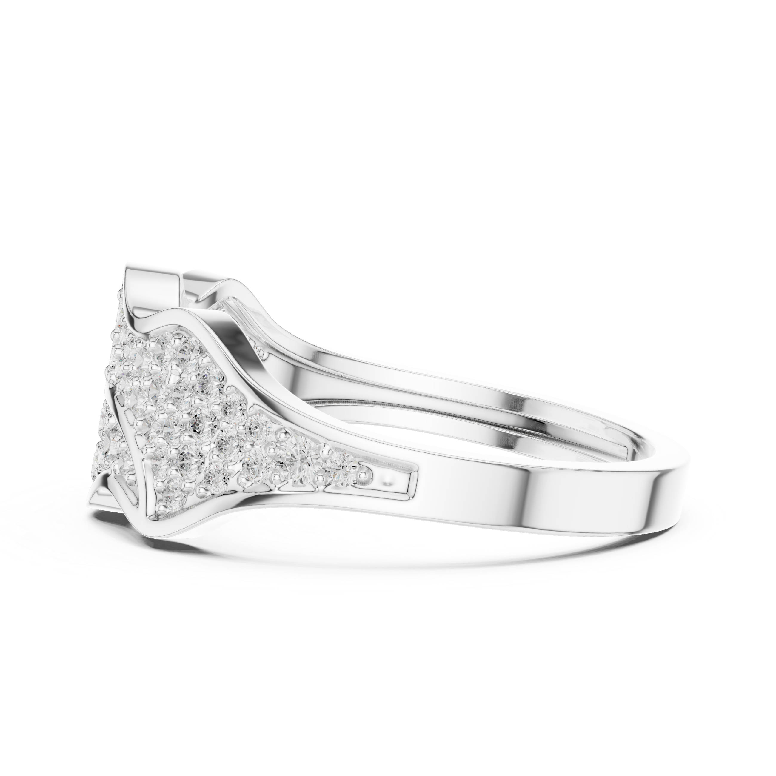 Abstract Pavé Diamond Wave Men’s Ring