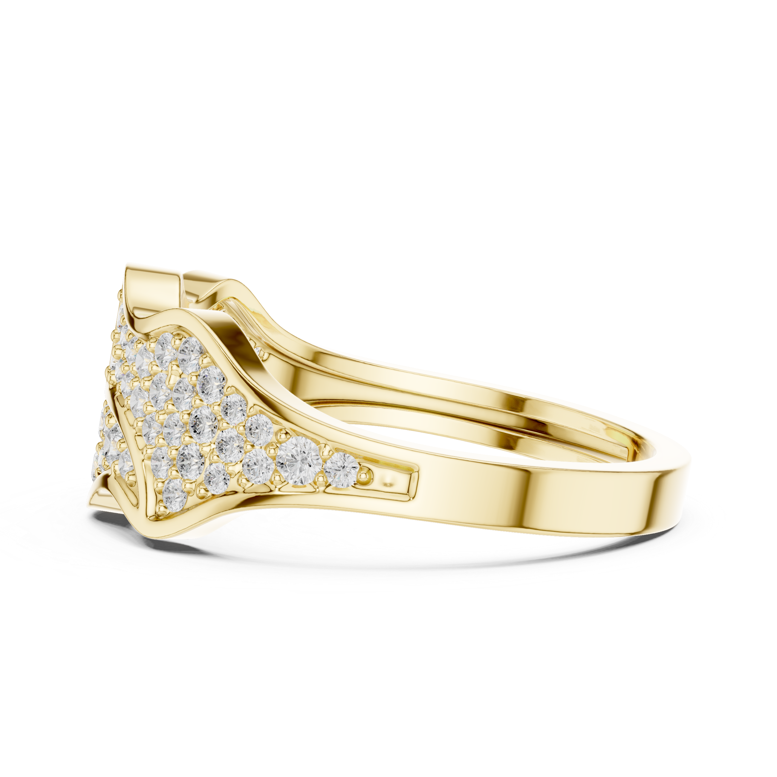 Abstract Pavé Diamond Wave Men’s Ring
