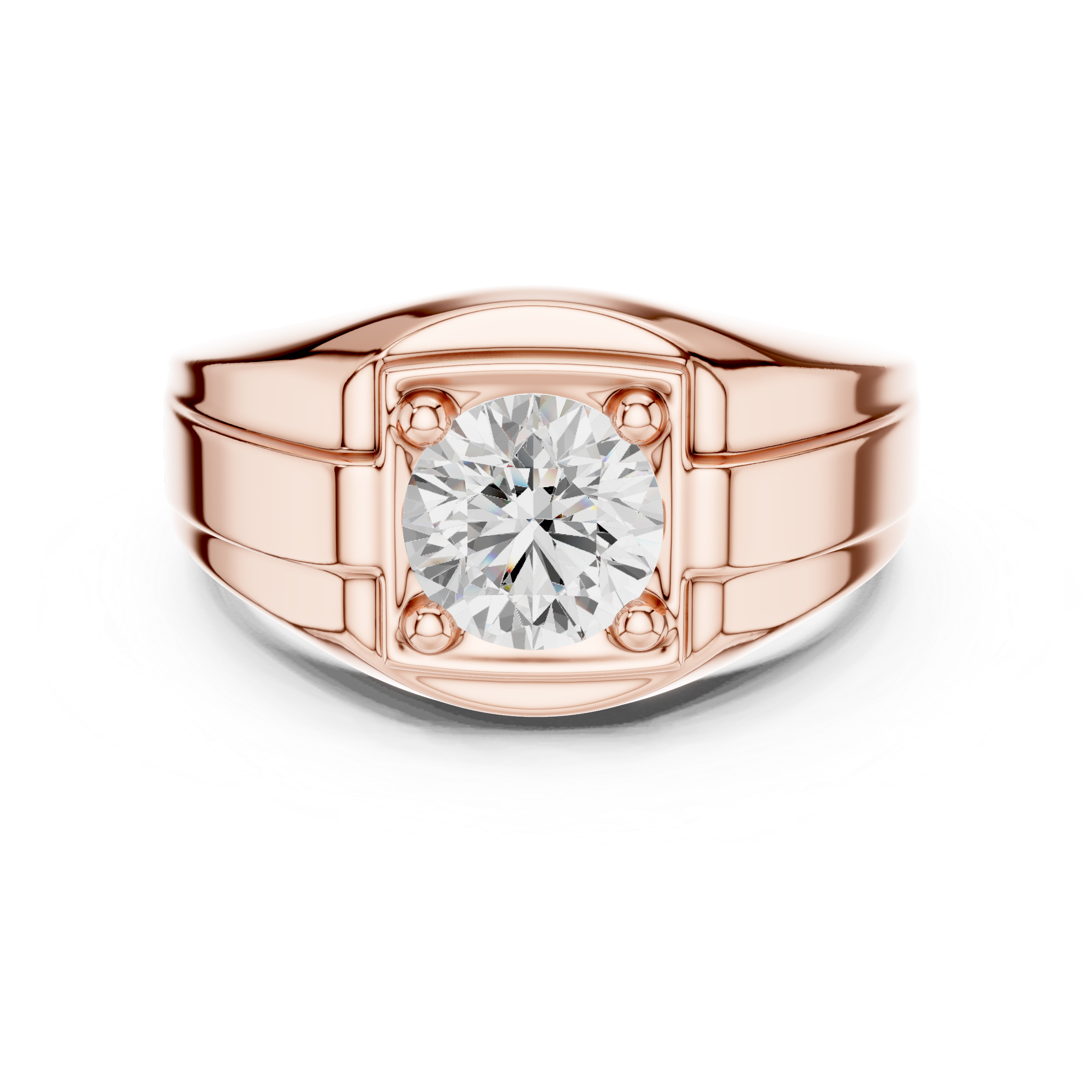 Classic Solitaire Diamond Men’s Signet Ring