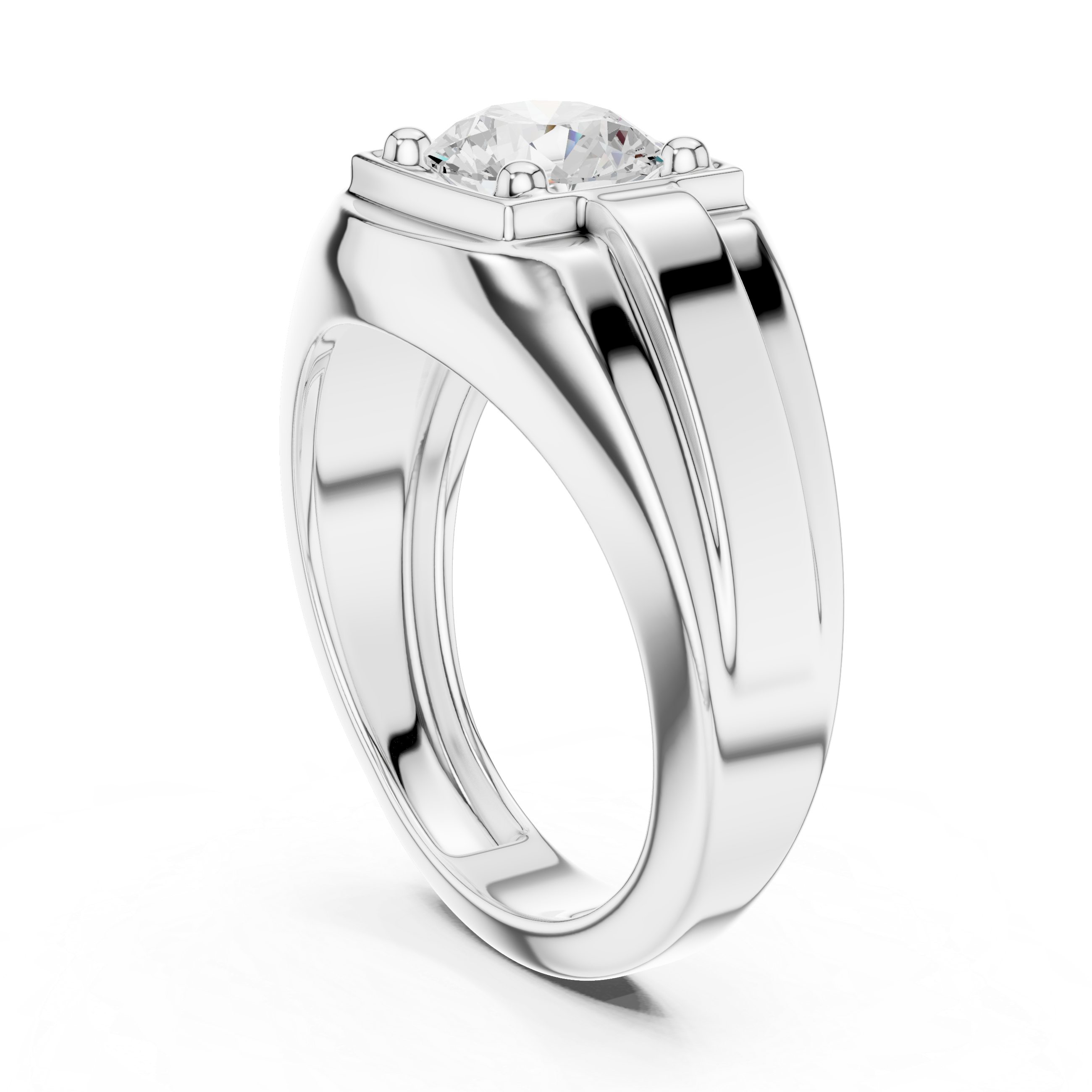 Classic Solitaire Diamond Men’s Signet Ring