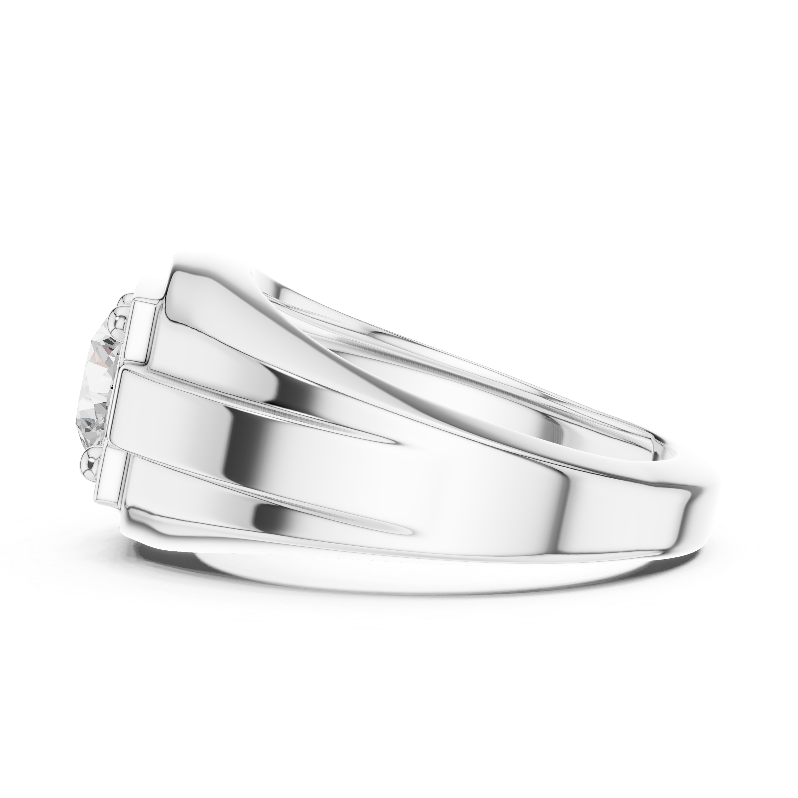 Classic Solitaire Diamond Men’s Signet Ring