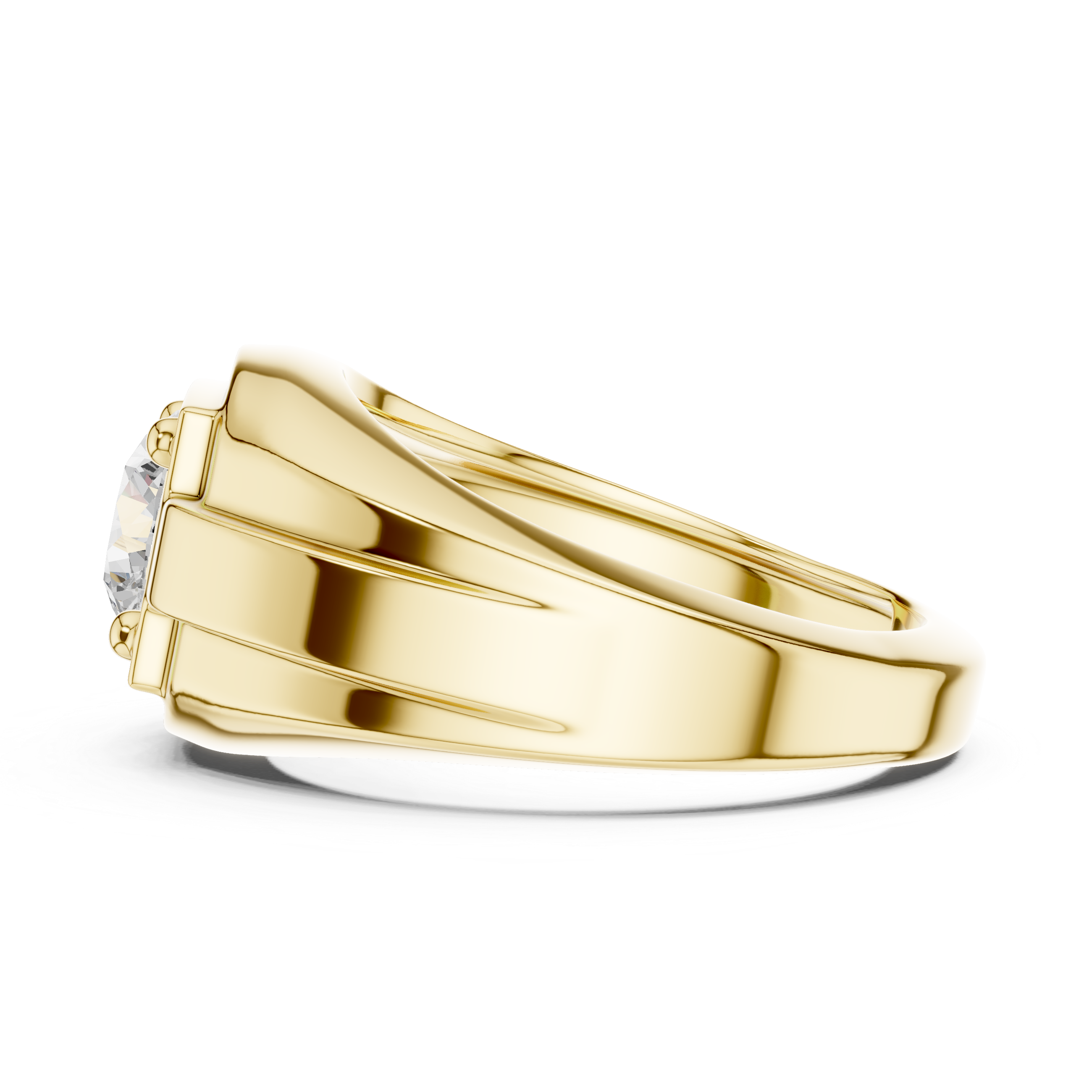 Classic Solitaire Diamond Men’s Signet Ring