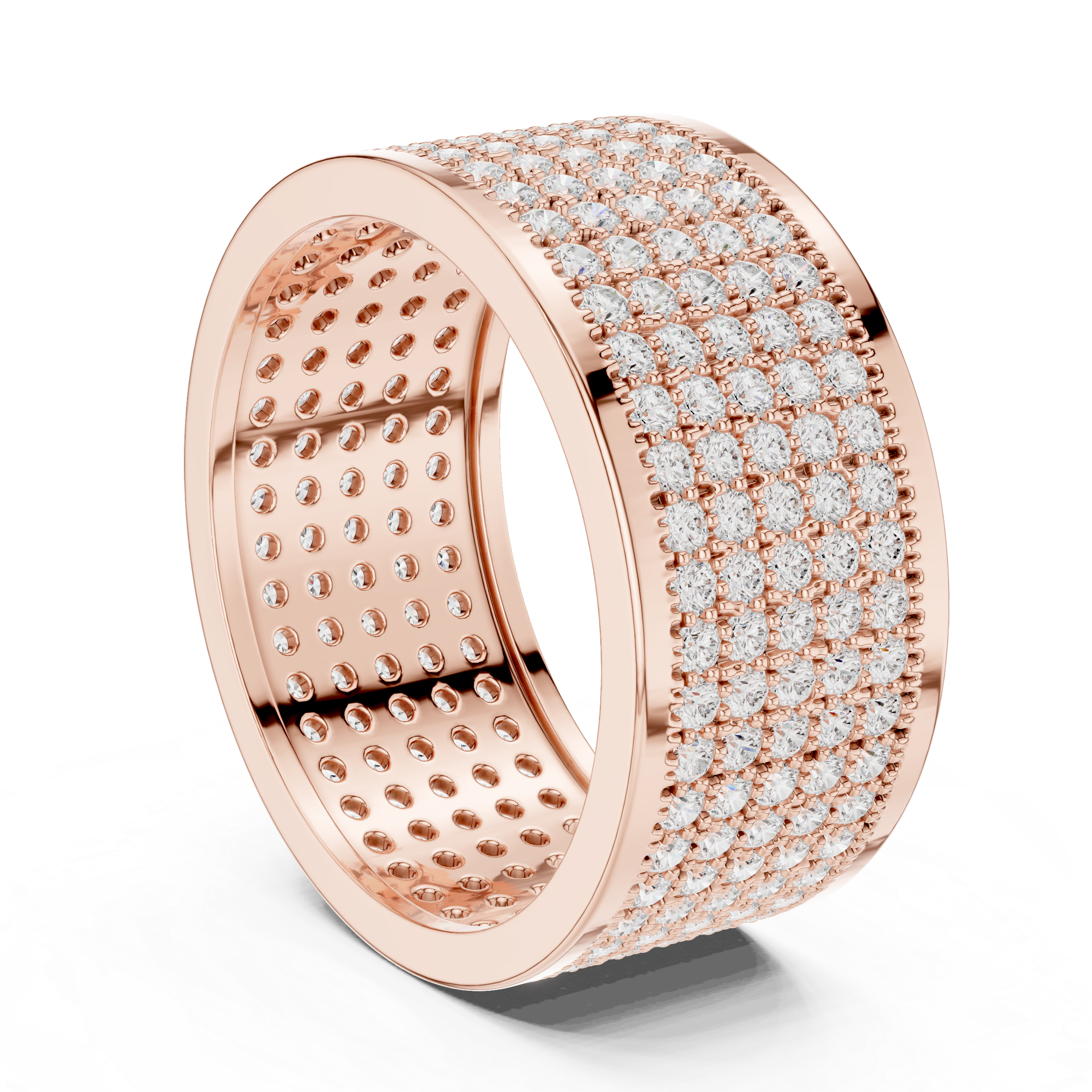 Wide Micro Pavé Diamond Men’s Band Ring