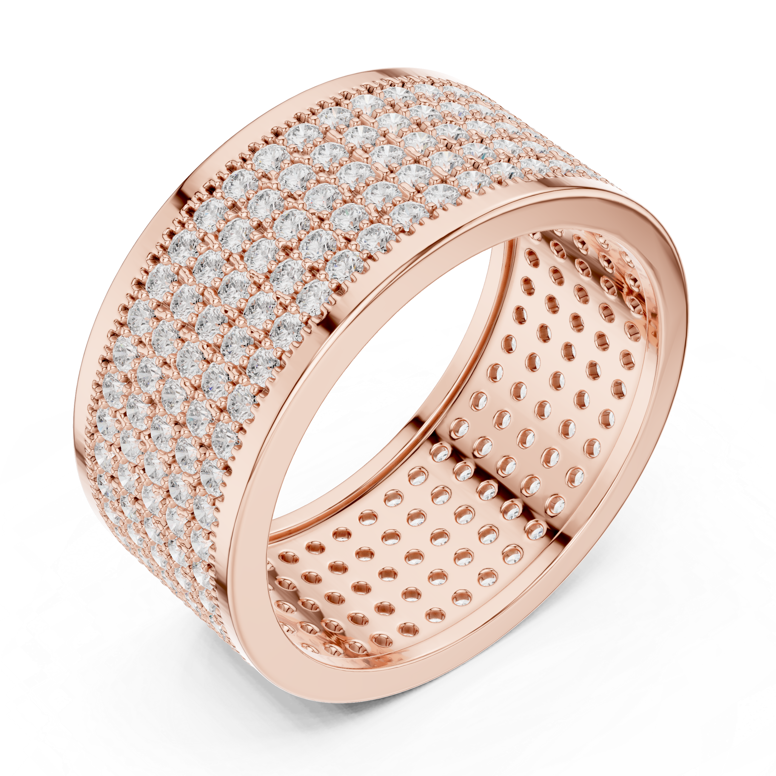 Wide Micro Pavé Diamond Men’s Band Ring