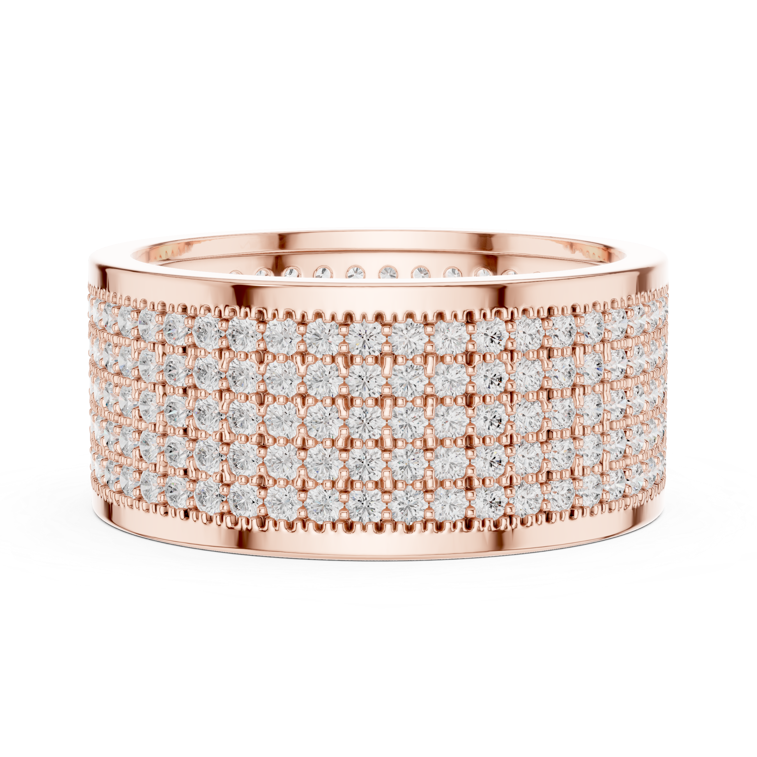 Wide Micro Pavé Diamond Men’s Band Ring