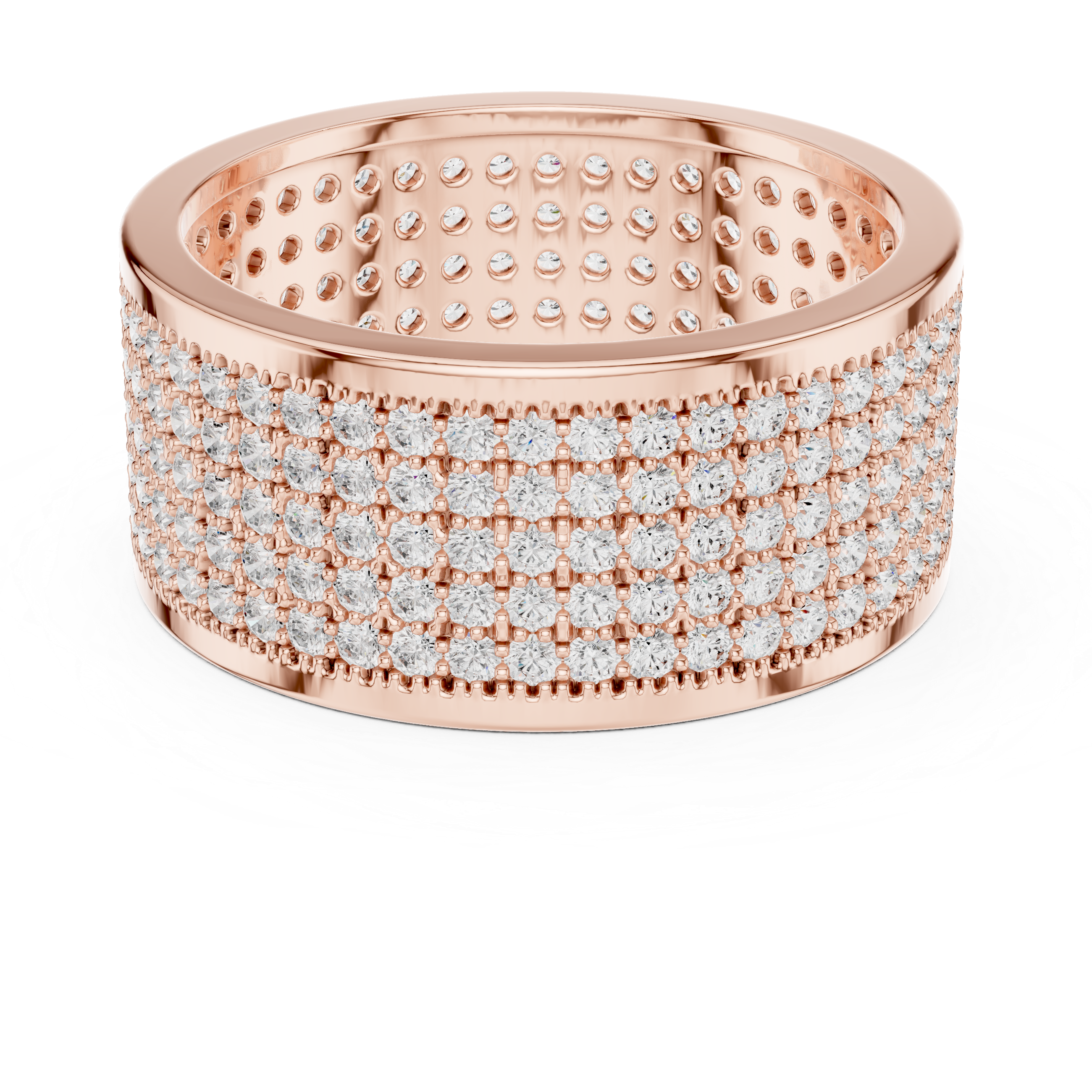 Wide Micro Pavé Diamond Men’s Band Ring