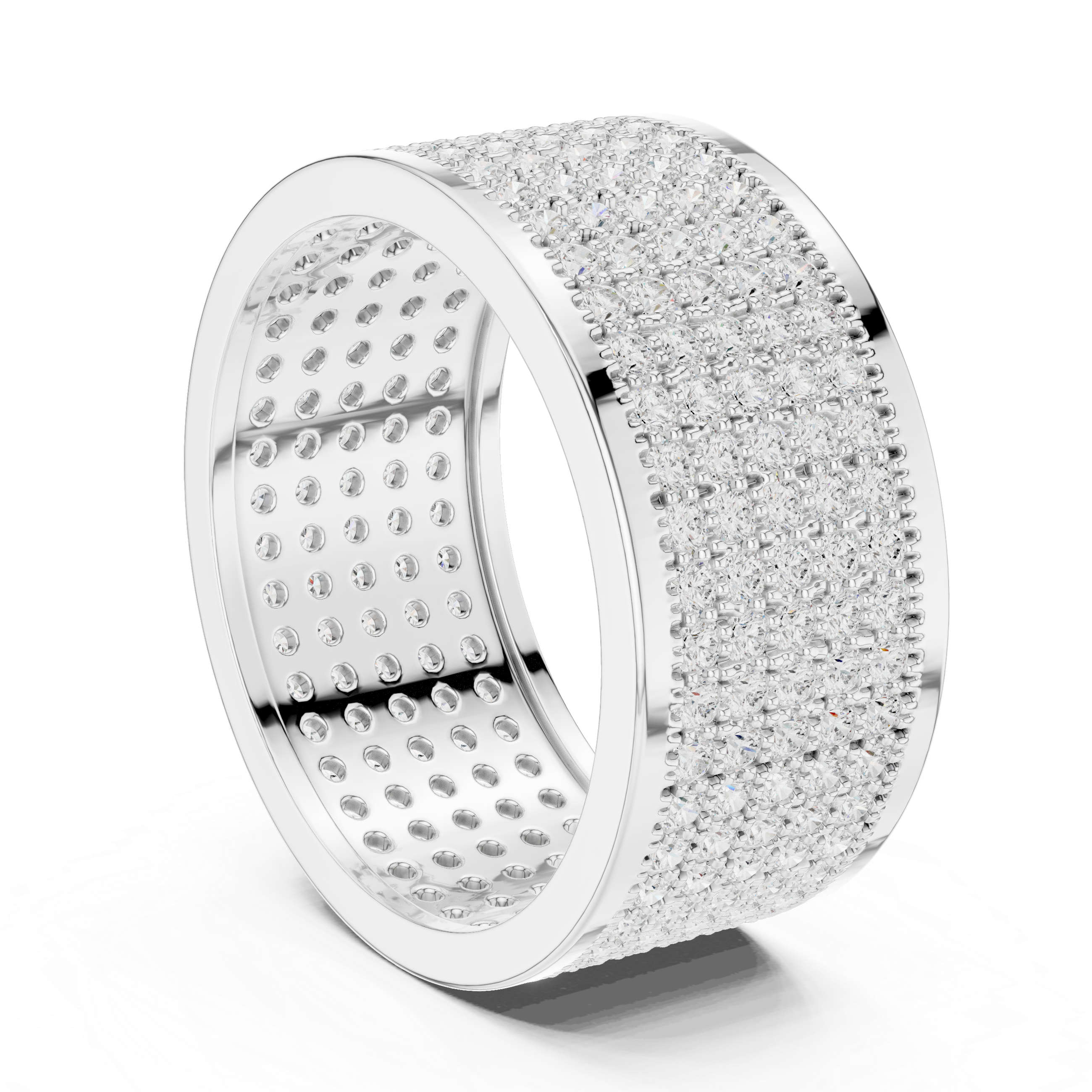 Wide Micro Pavé Diamond Men’s Band Ring