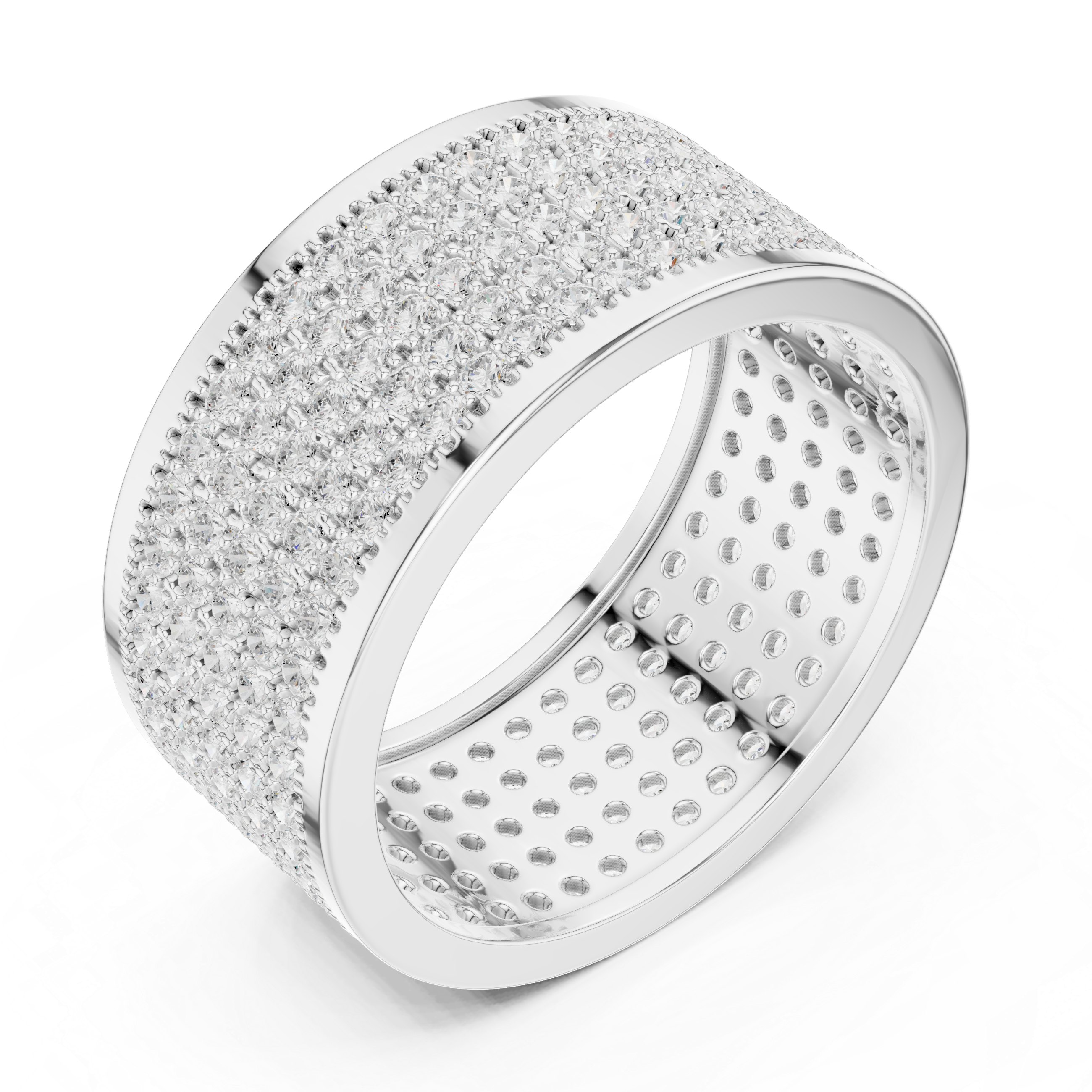 Wide Micro Pavé Diamond Men’s Band Ring