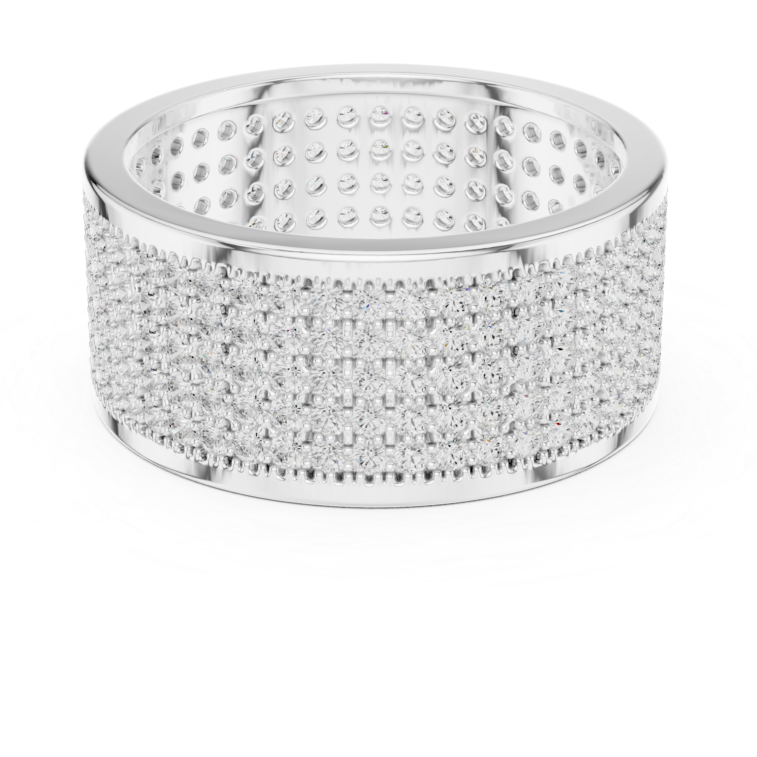 Wide Micro Pavé Diamond Men’s Band Ring