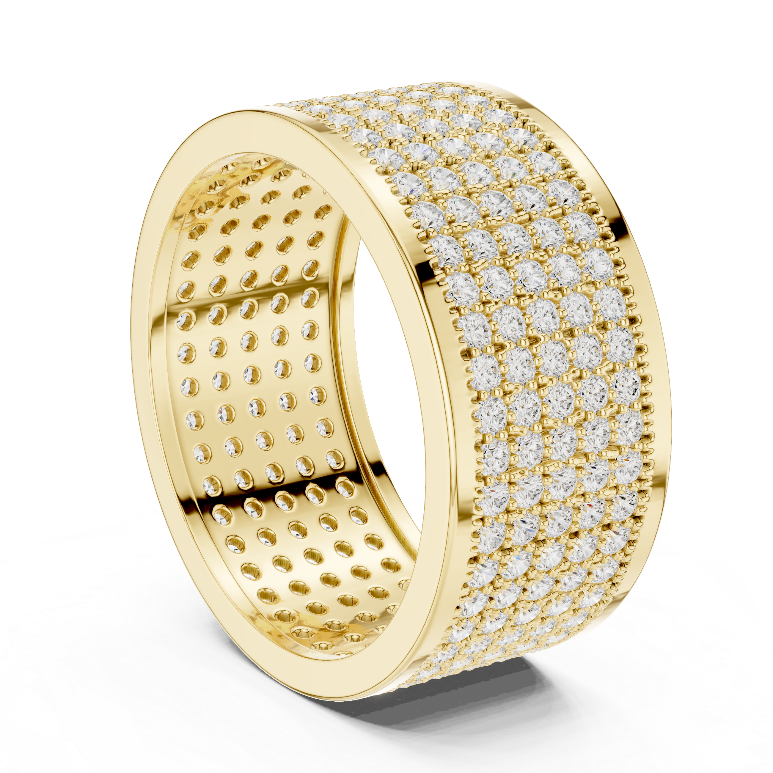 Wide Micro Pavé Diamond Men’s Band Ring