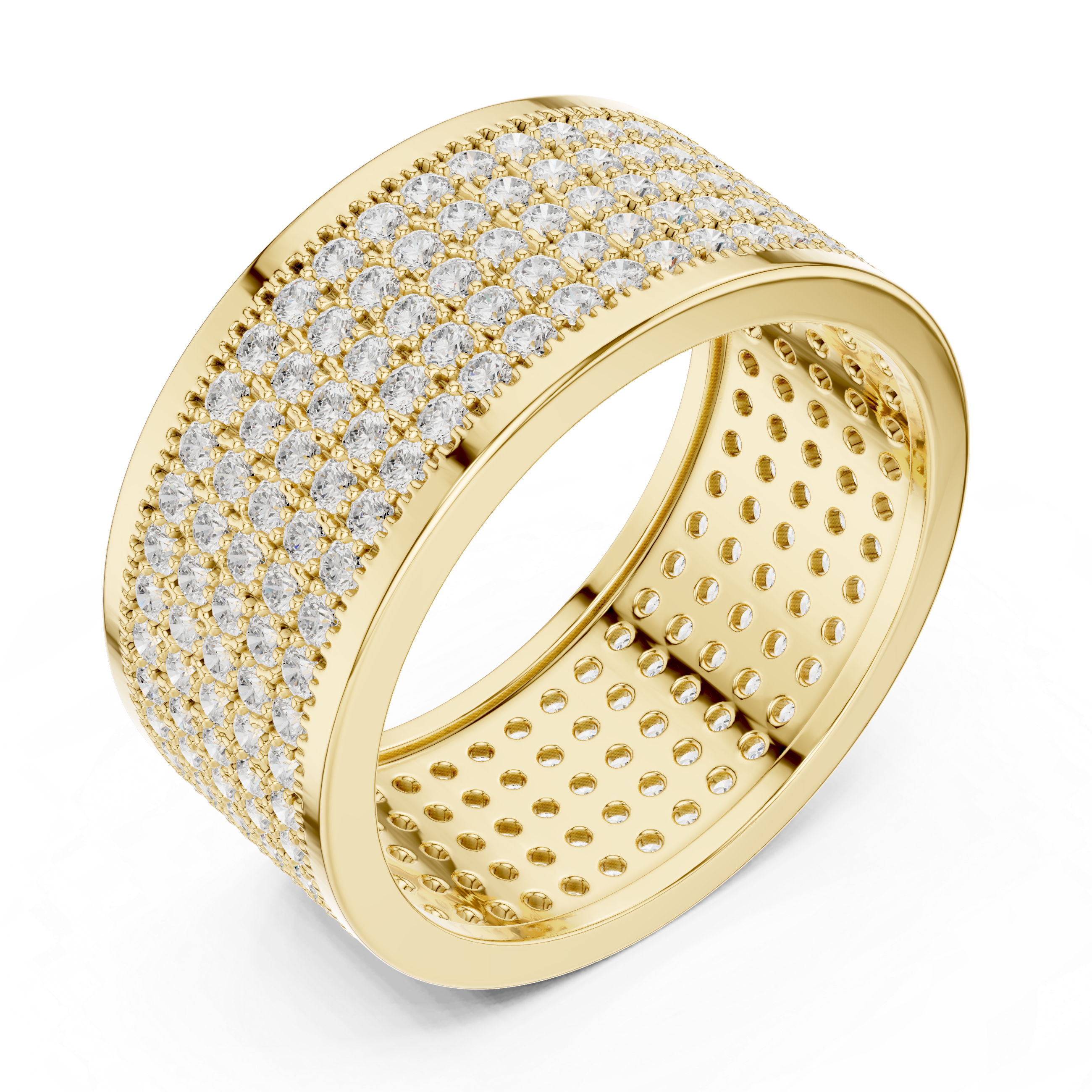 Wide Micro Pavé Diamond Men’s Band Ring