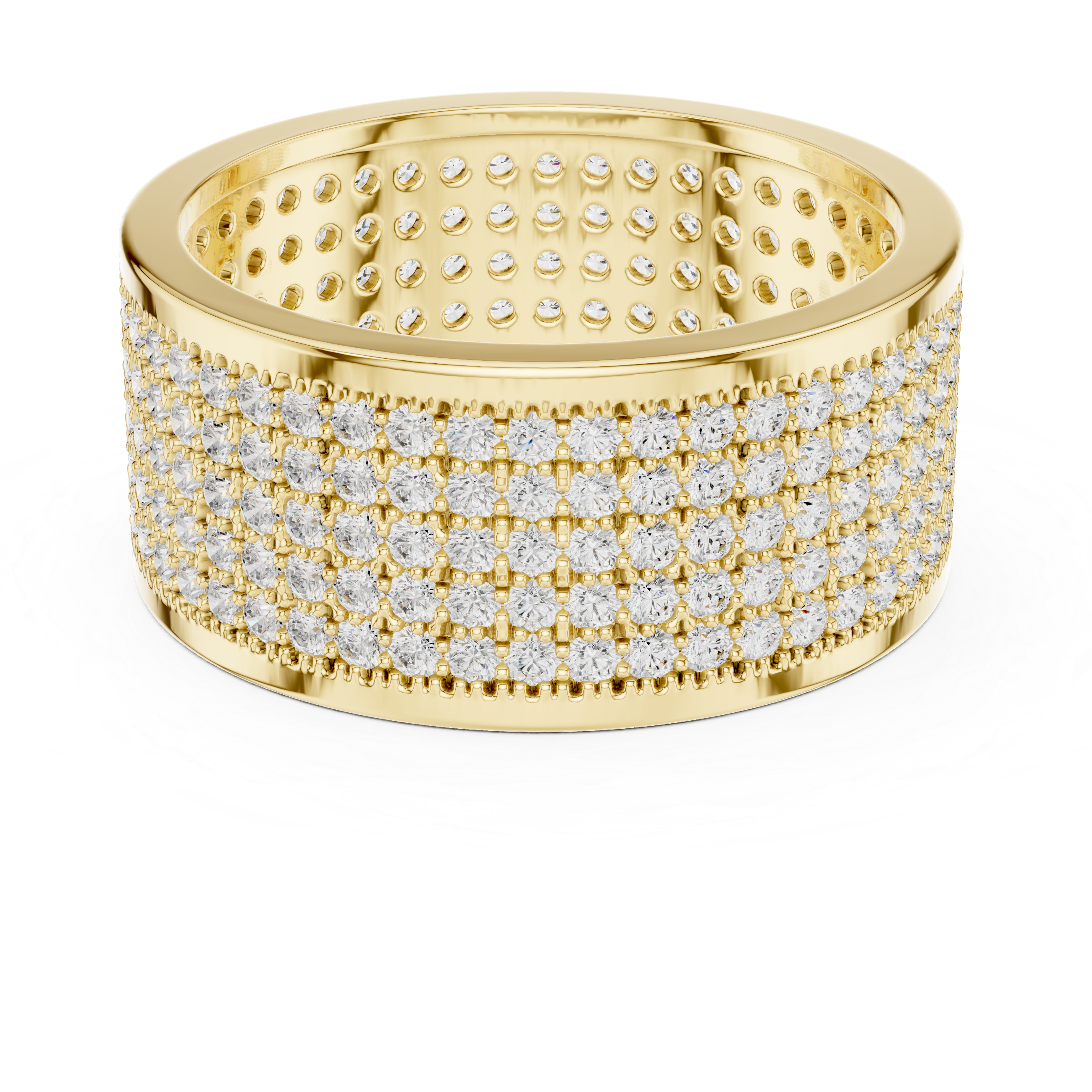 Wide Micro Pavé Diamond Men’s Band Ring