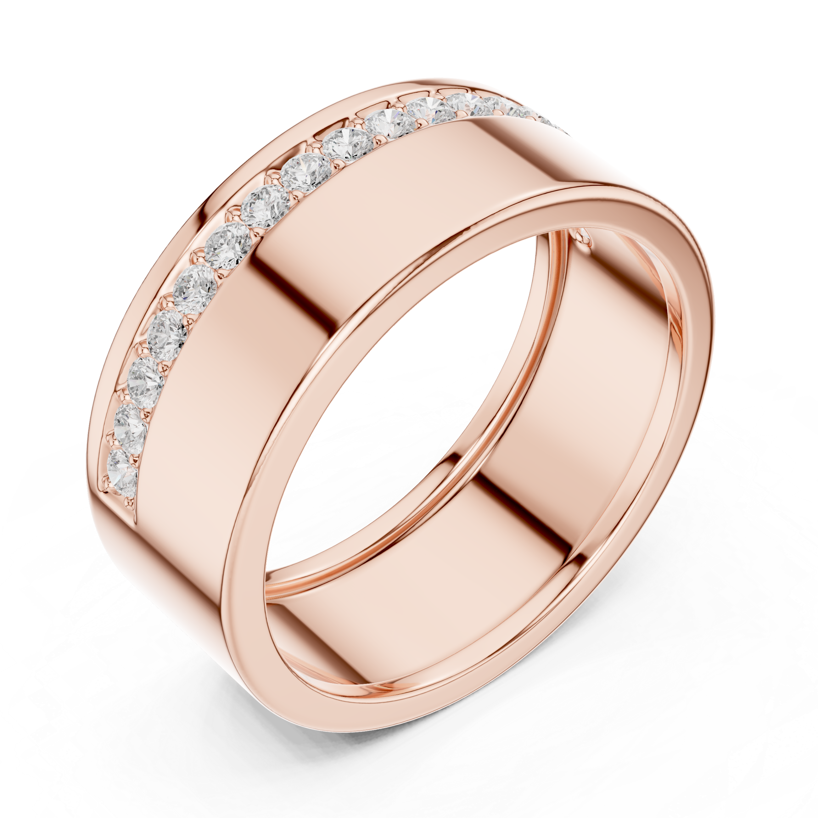Wide Band Pavé Diamond Ring