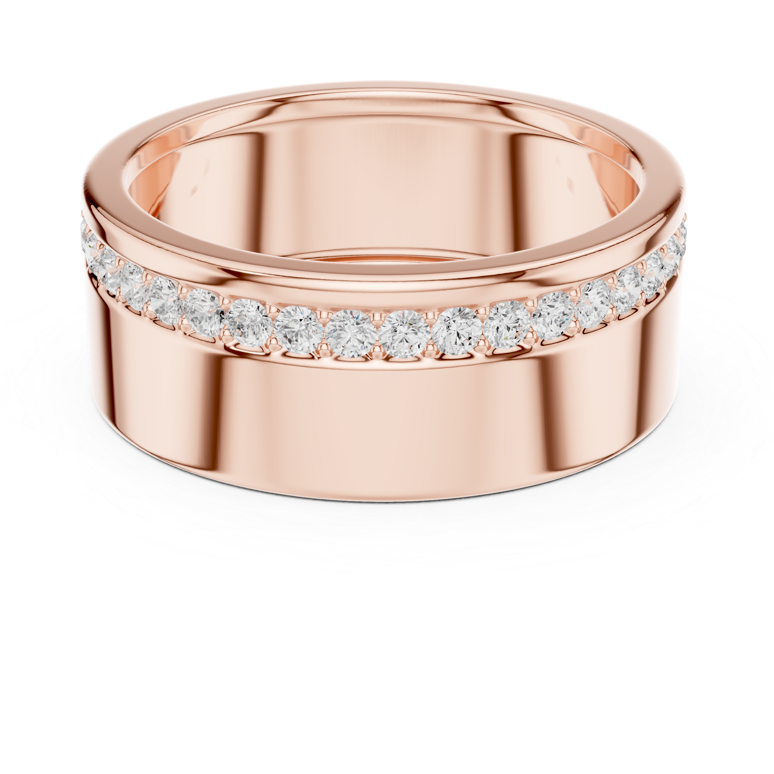 Wide Band Pavé Diamond Ring