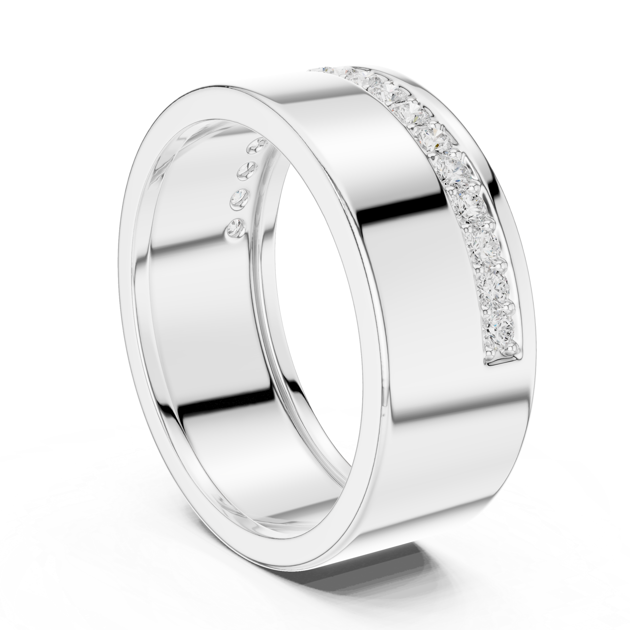 Wide Band Pavé Diamond Ring
