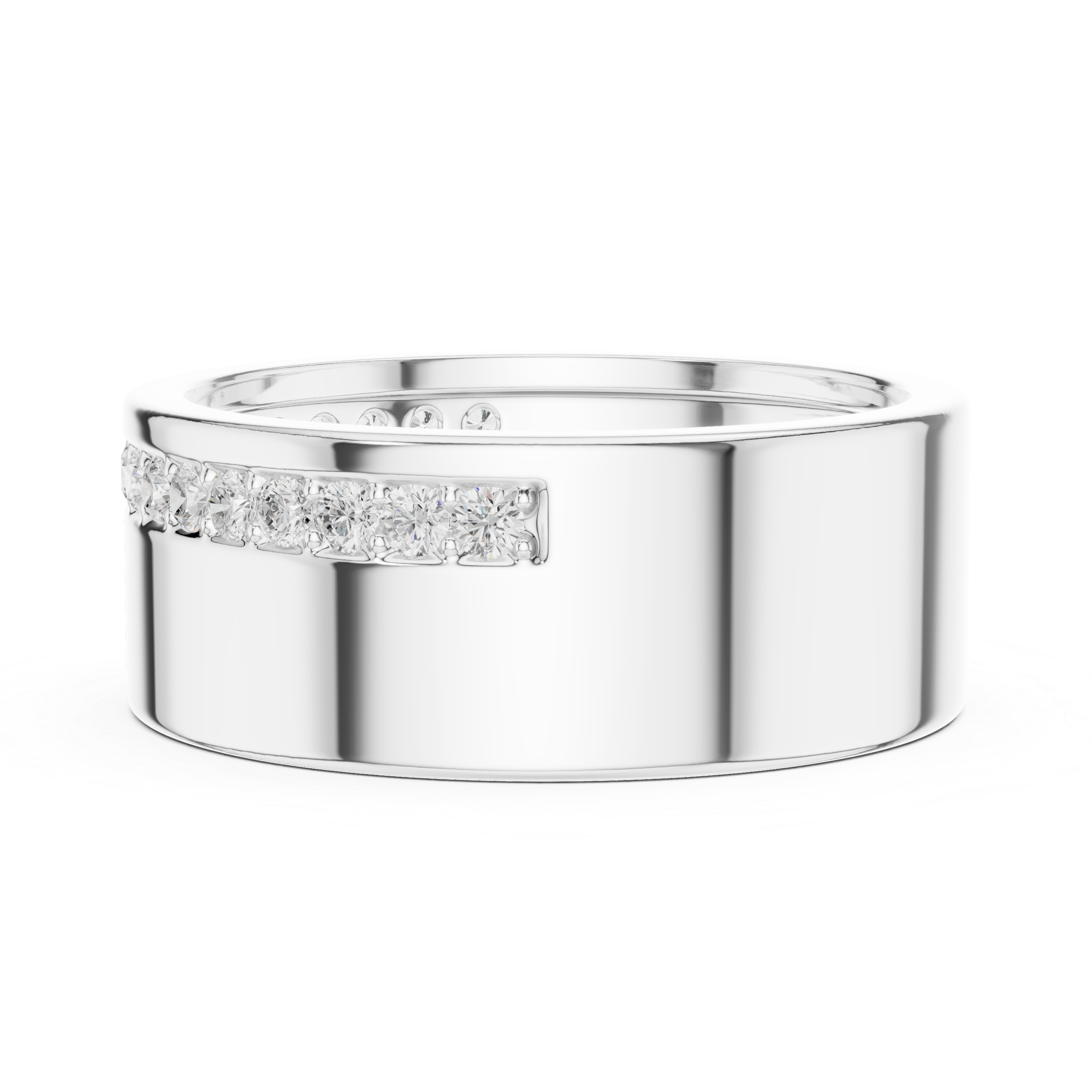 Wide Band Pavé Diamond Ring