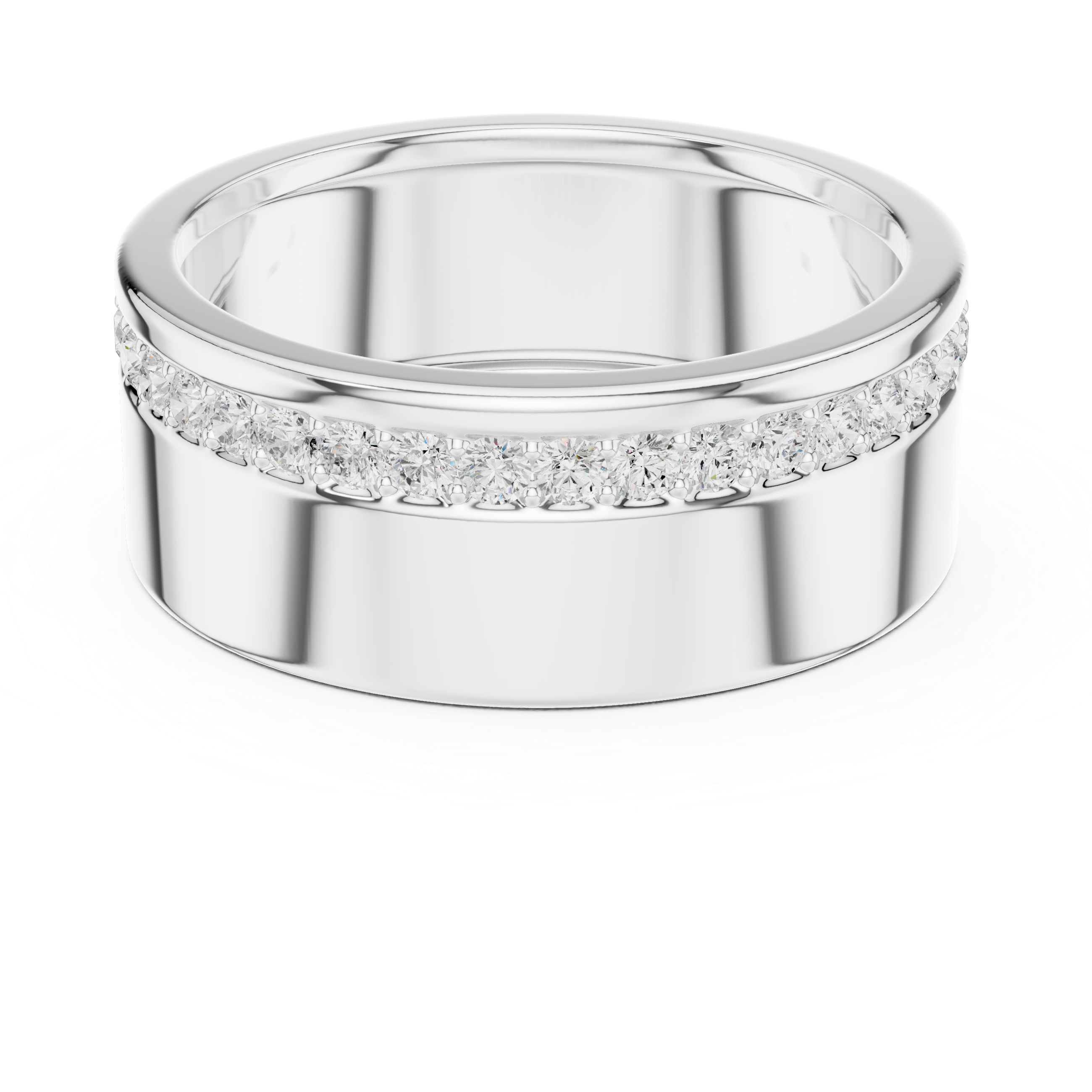 Wide Band Pavé Diamond Ring