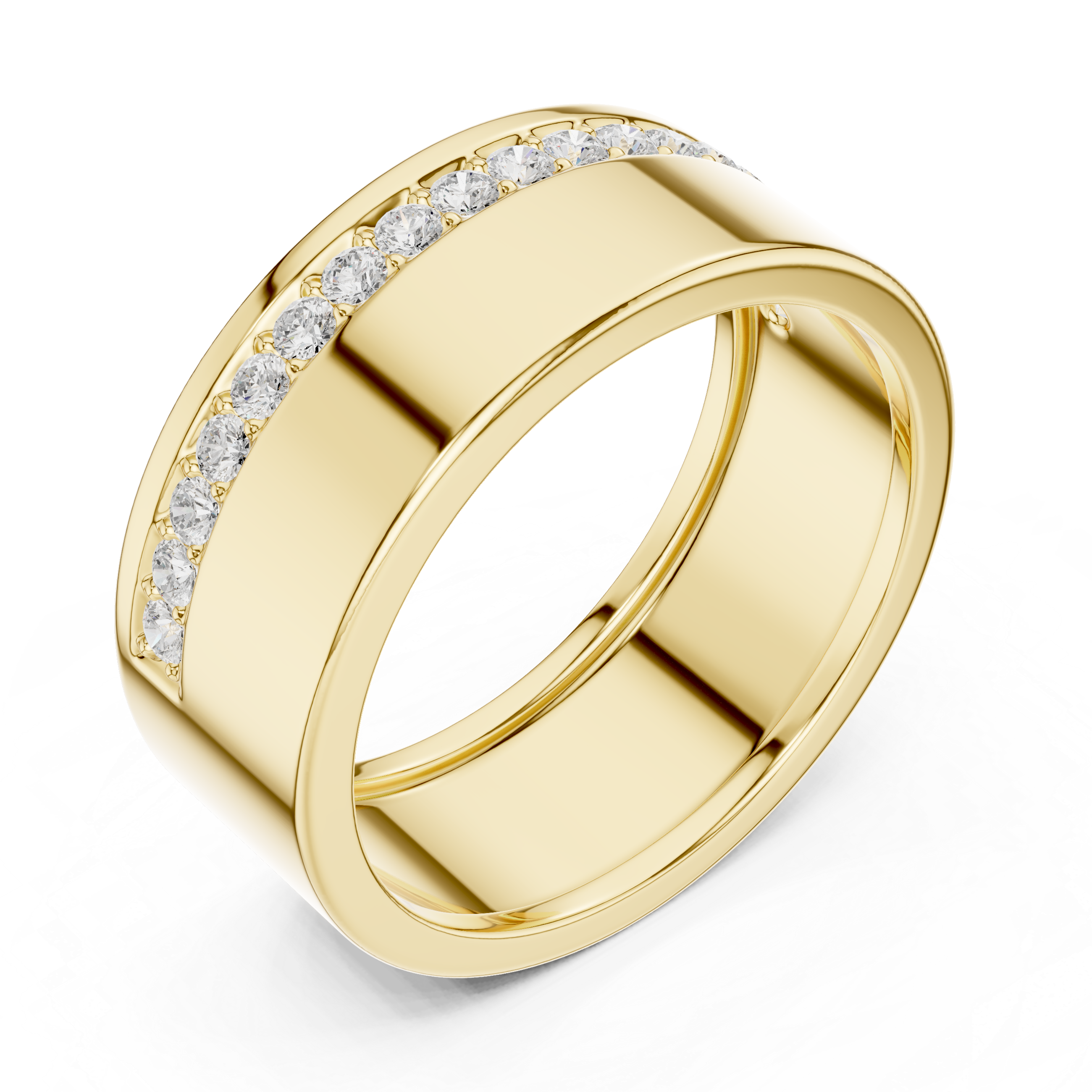 Wide Band Pavé Diamond Ring