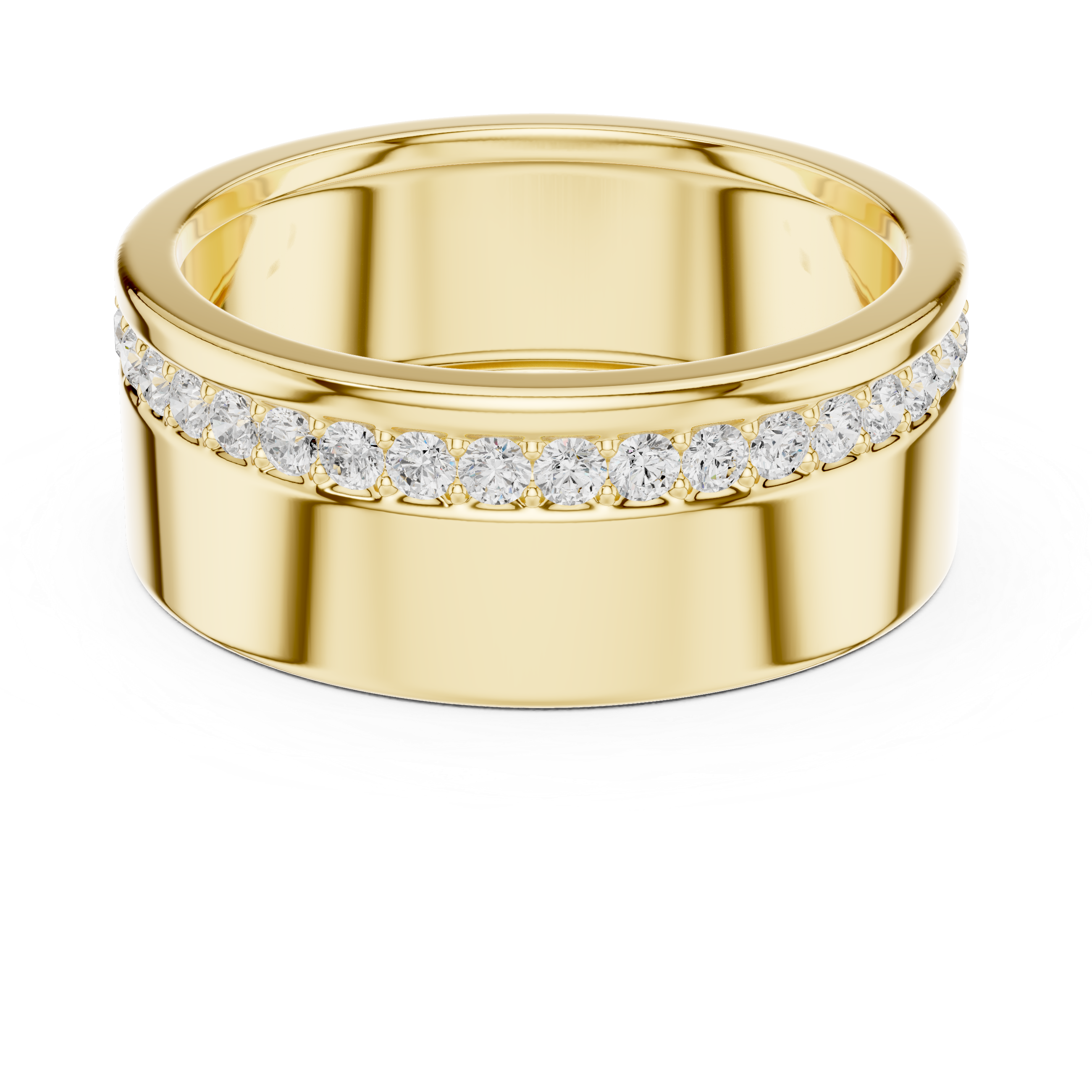 Wide Band Pavé Diamond Ring