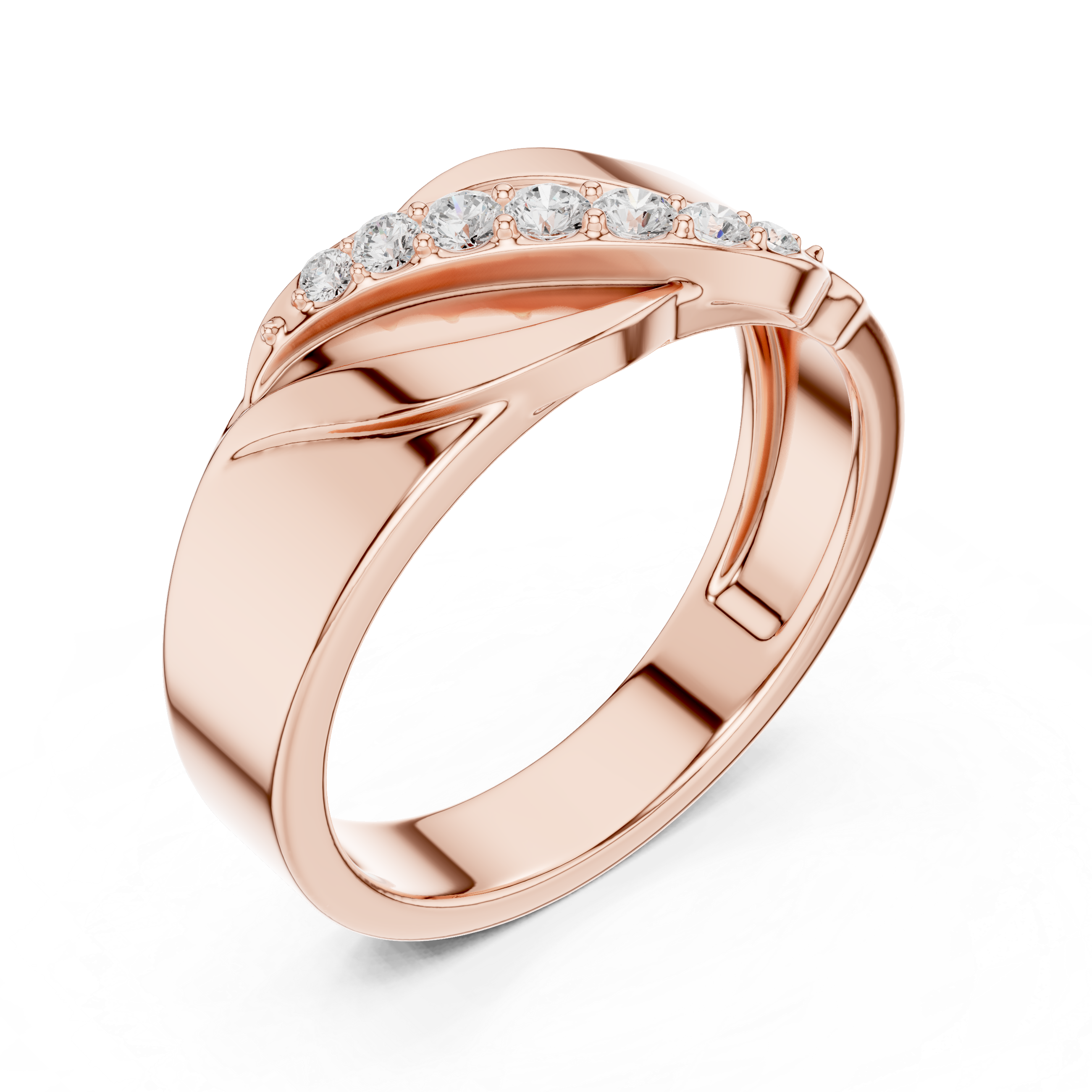 Wave Design Multi-Stone Diamond Ring