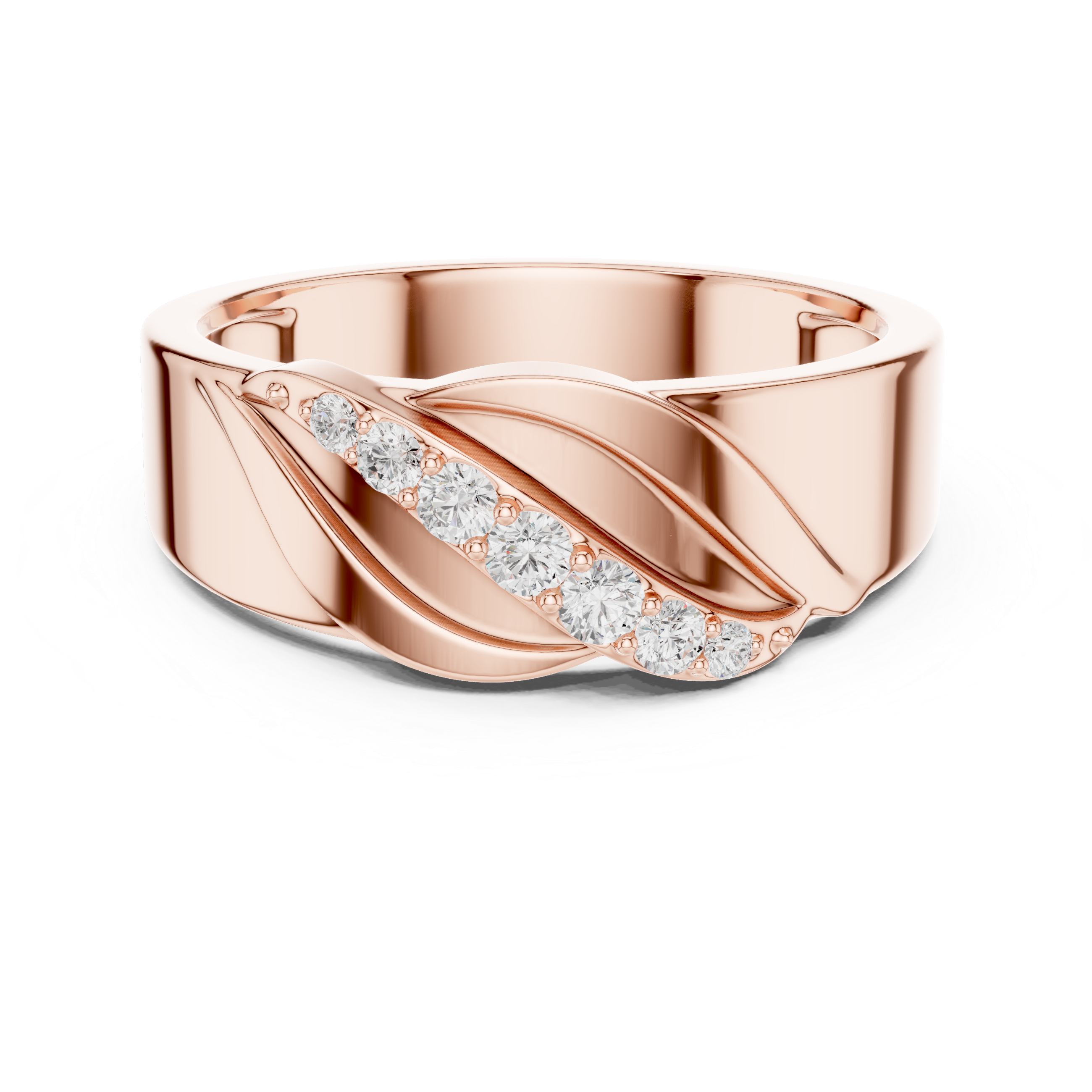 Wave Design Multi-Stone Diamond Ring