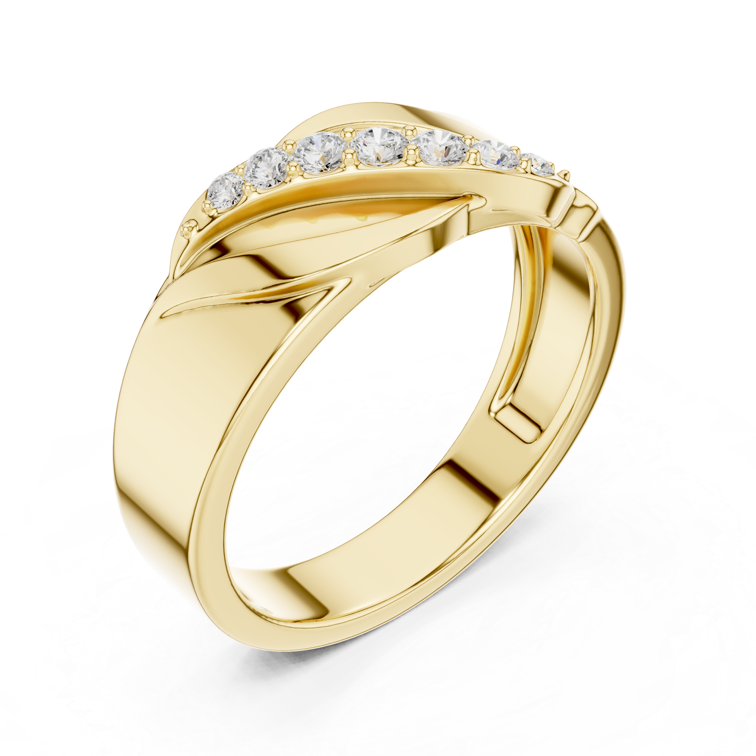 Wave Design Multi-Stone Diamond Ring