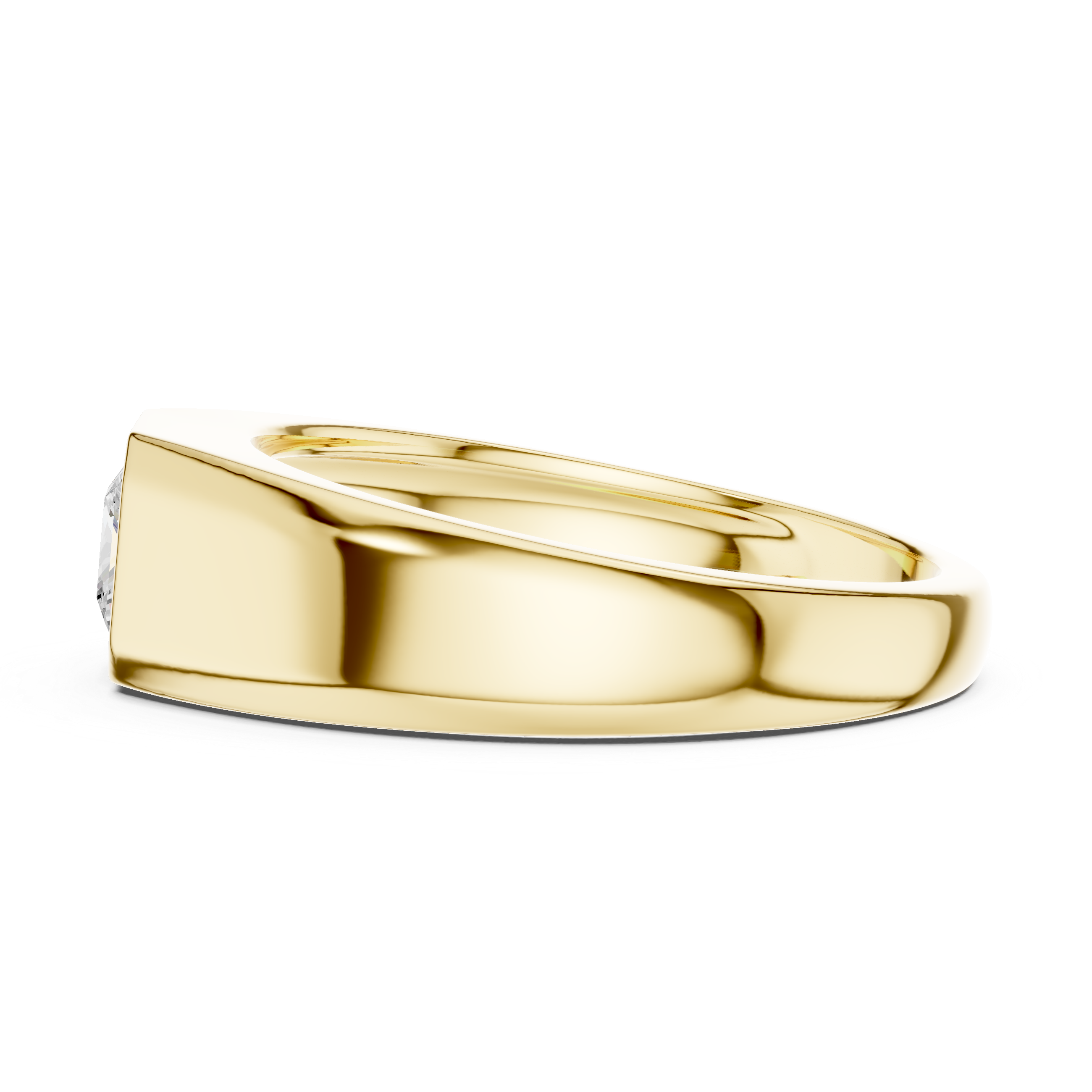 Princess Cut Bezel Set Signet Ring
