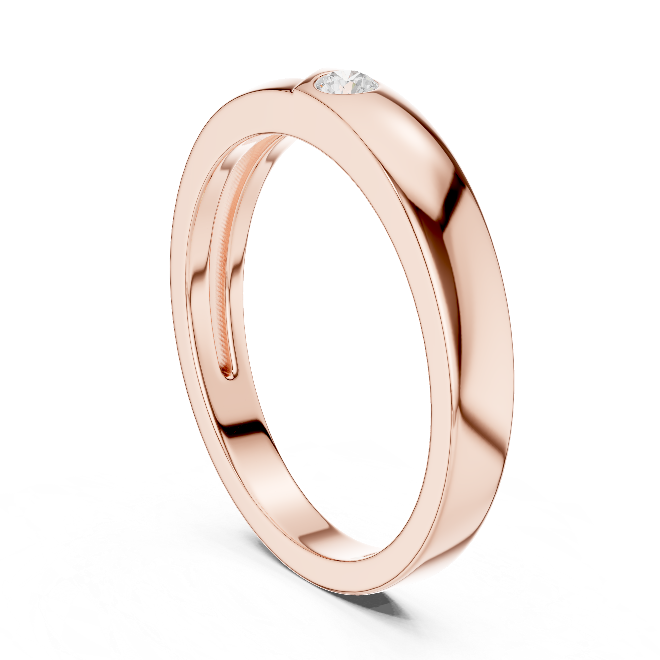 Minimal Bezel Set Diamond Men's Ring