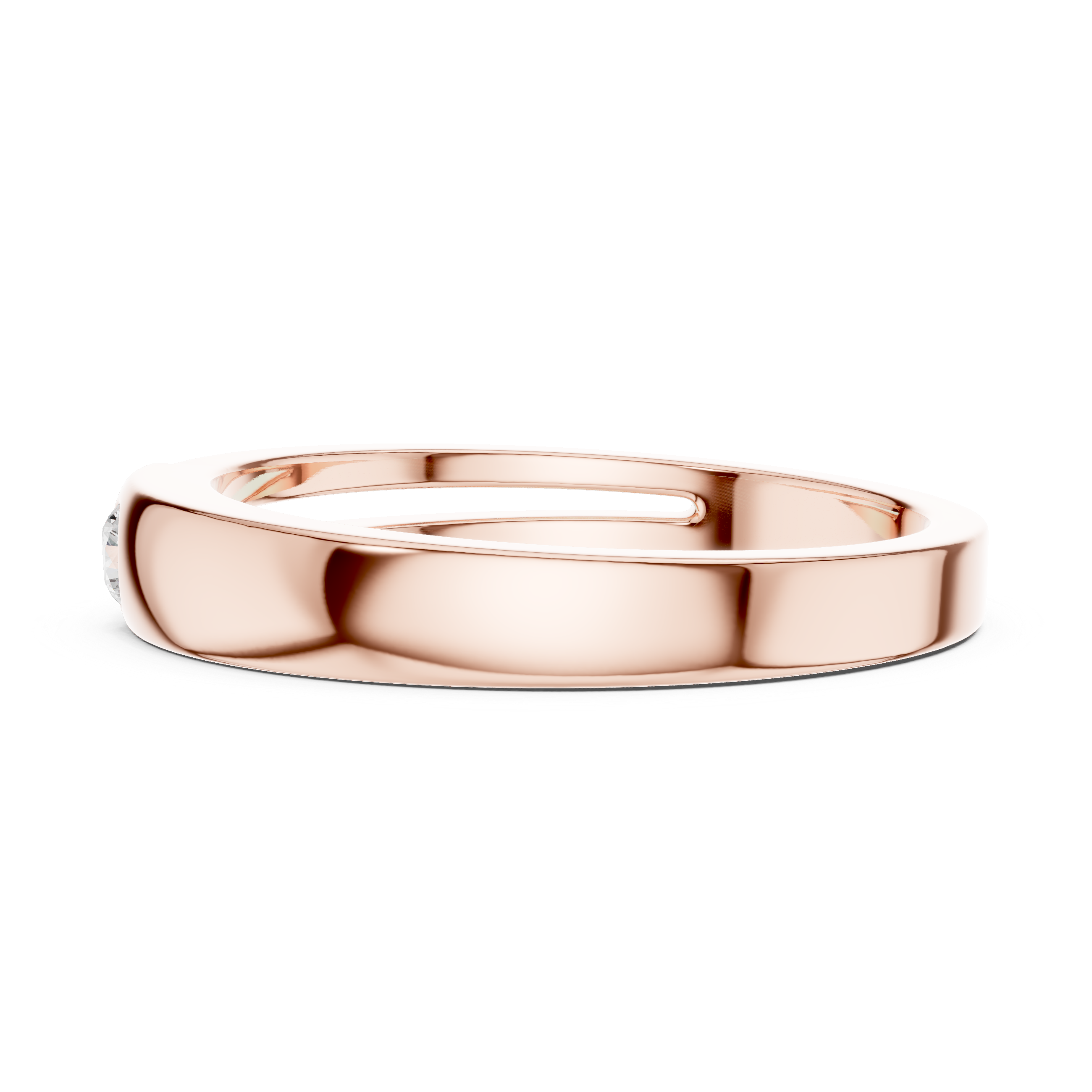 Minimal Bezel Set Diamond Men's Ring