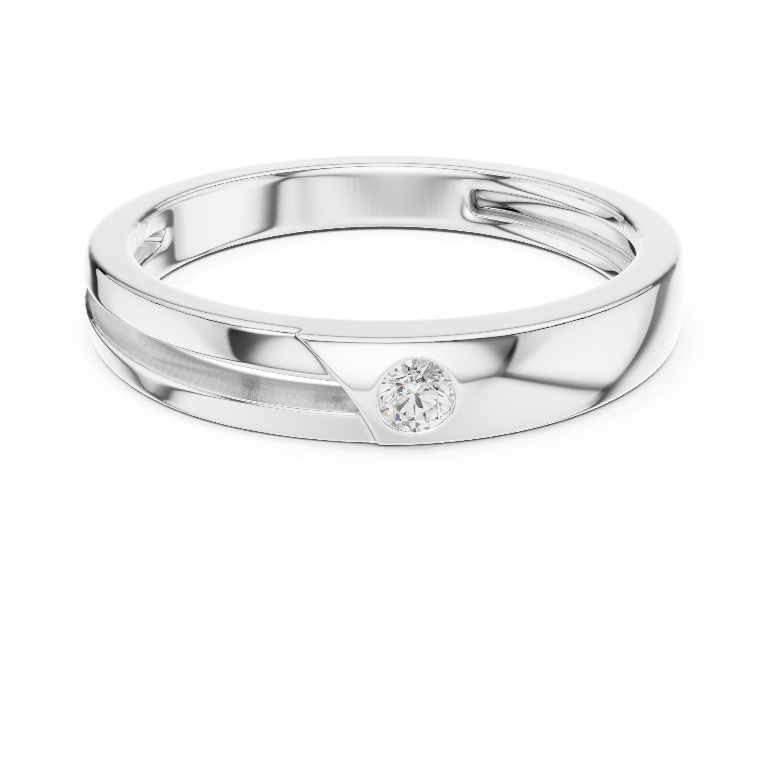 Minimal Bezel Set Diamond Men's Ring