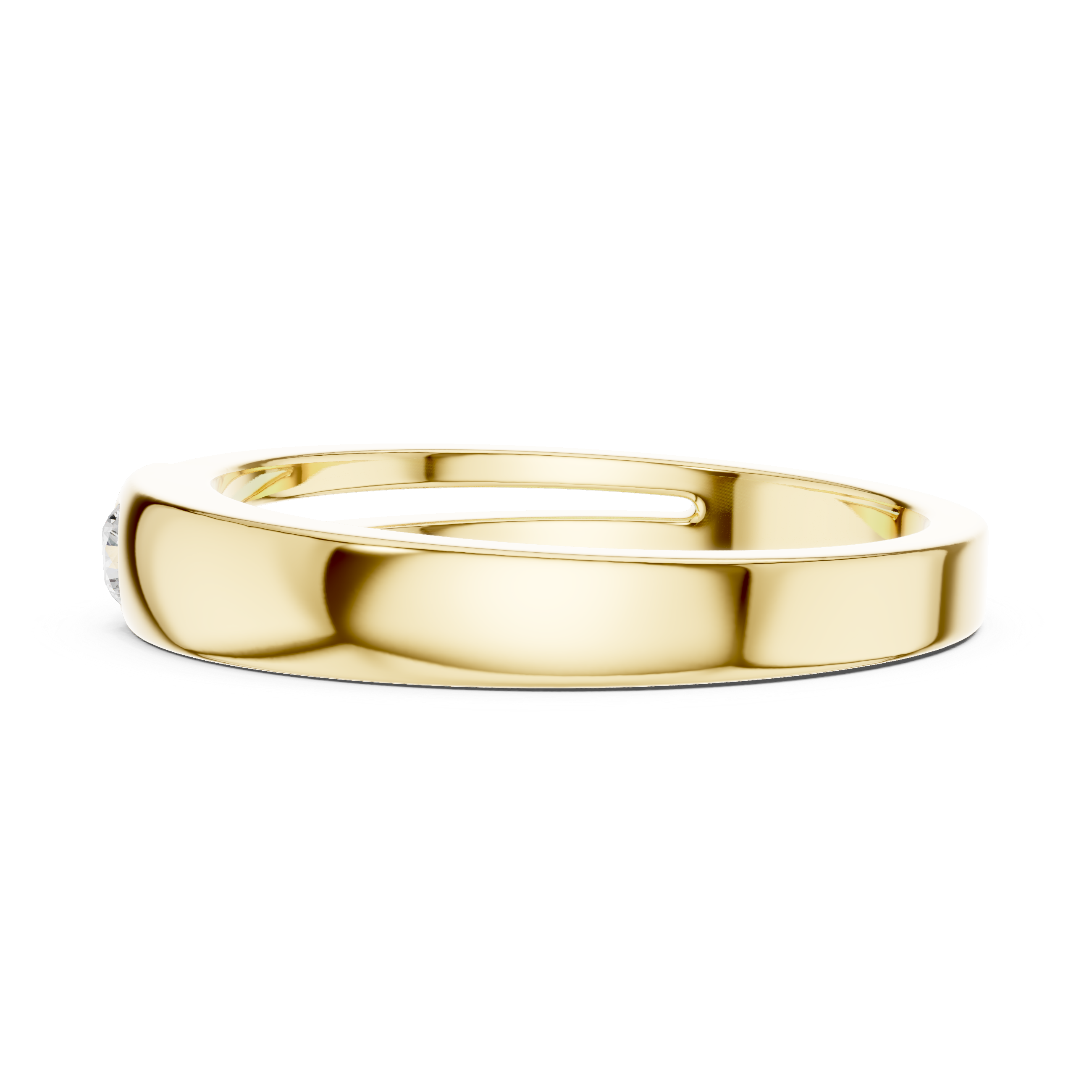 Minimal Bezel Set Diamond Men's Ring