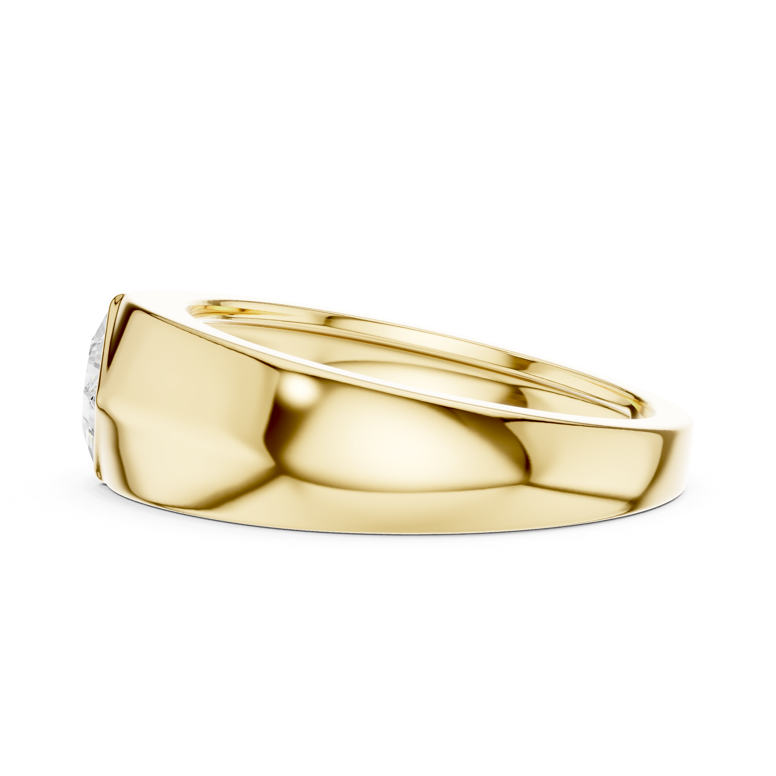 Modern Men's Ring with Princess Cut Center Stone