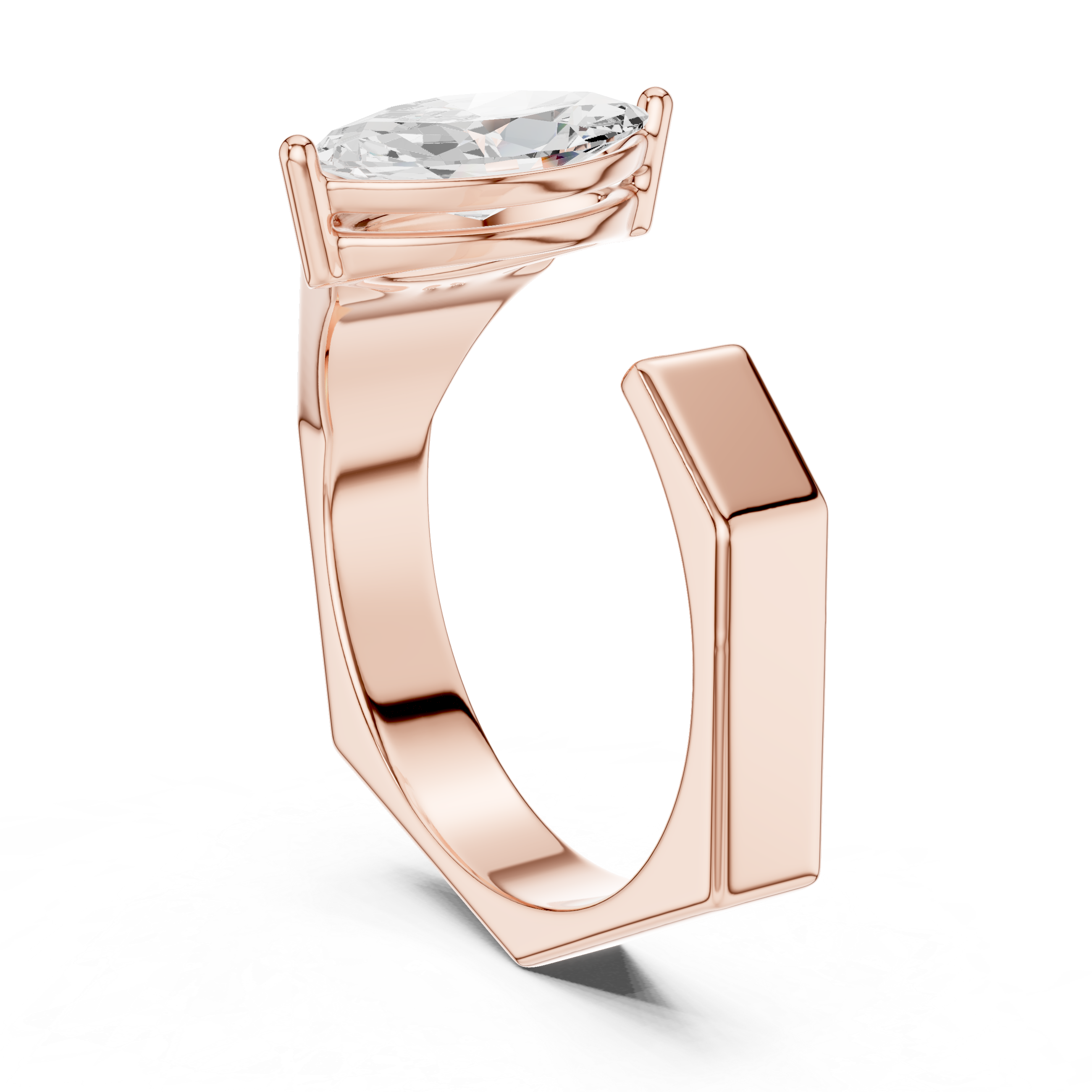Marquise Solitaire Open Band Ring