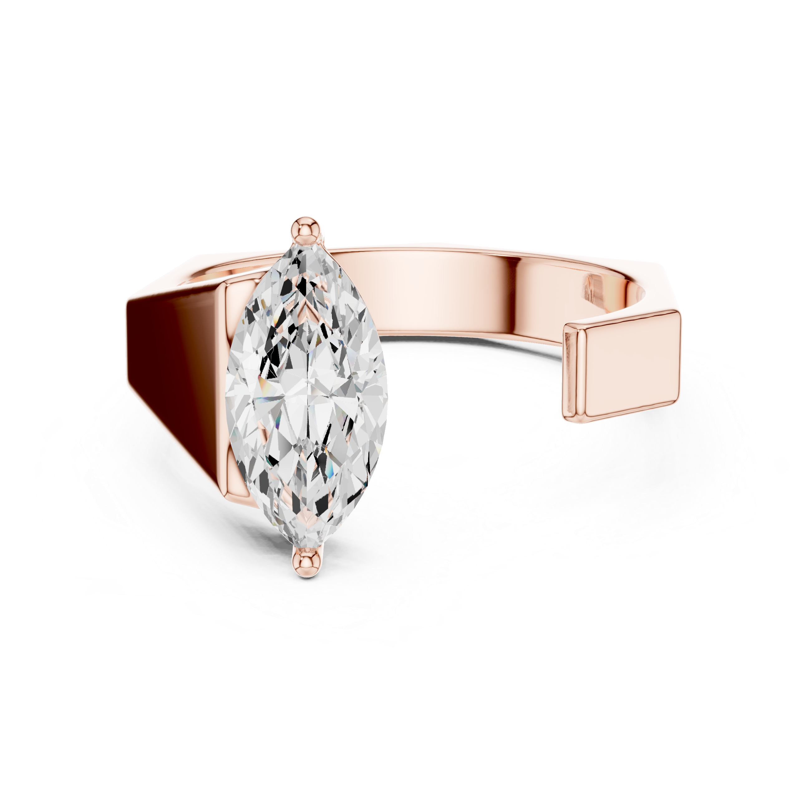 Marquise Solitaire Open Band Ring