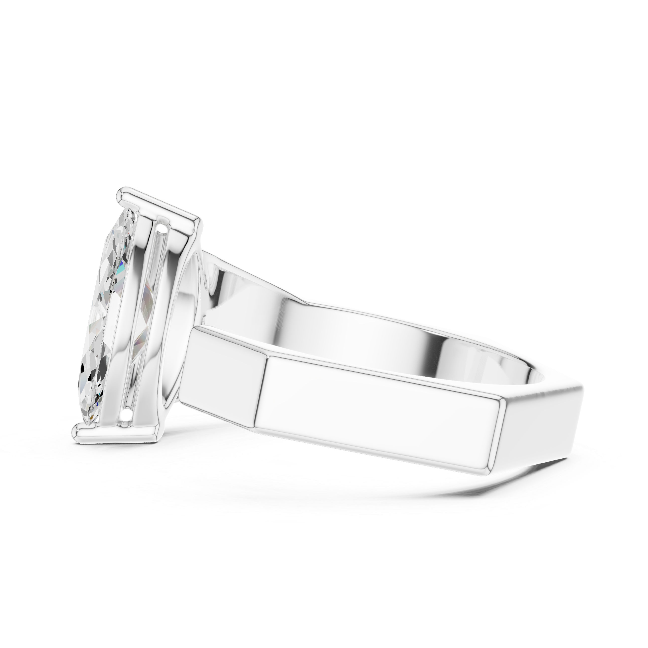 Marquise Solitaire Open Band Ring