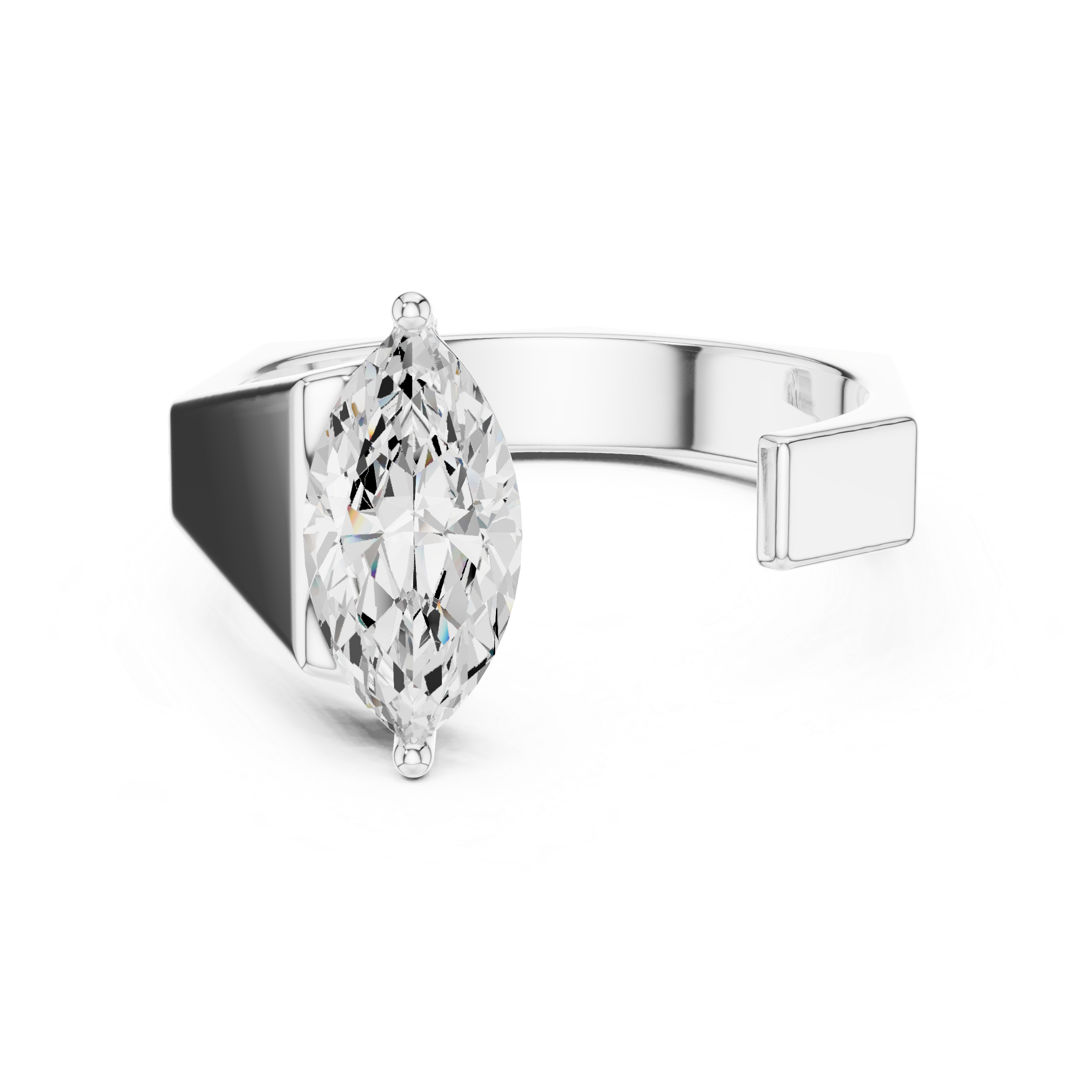 Marquise Solitaire Open Band Ring
