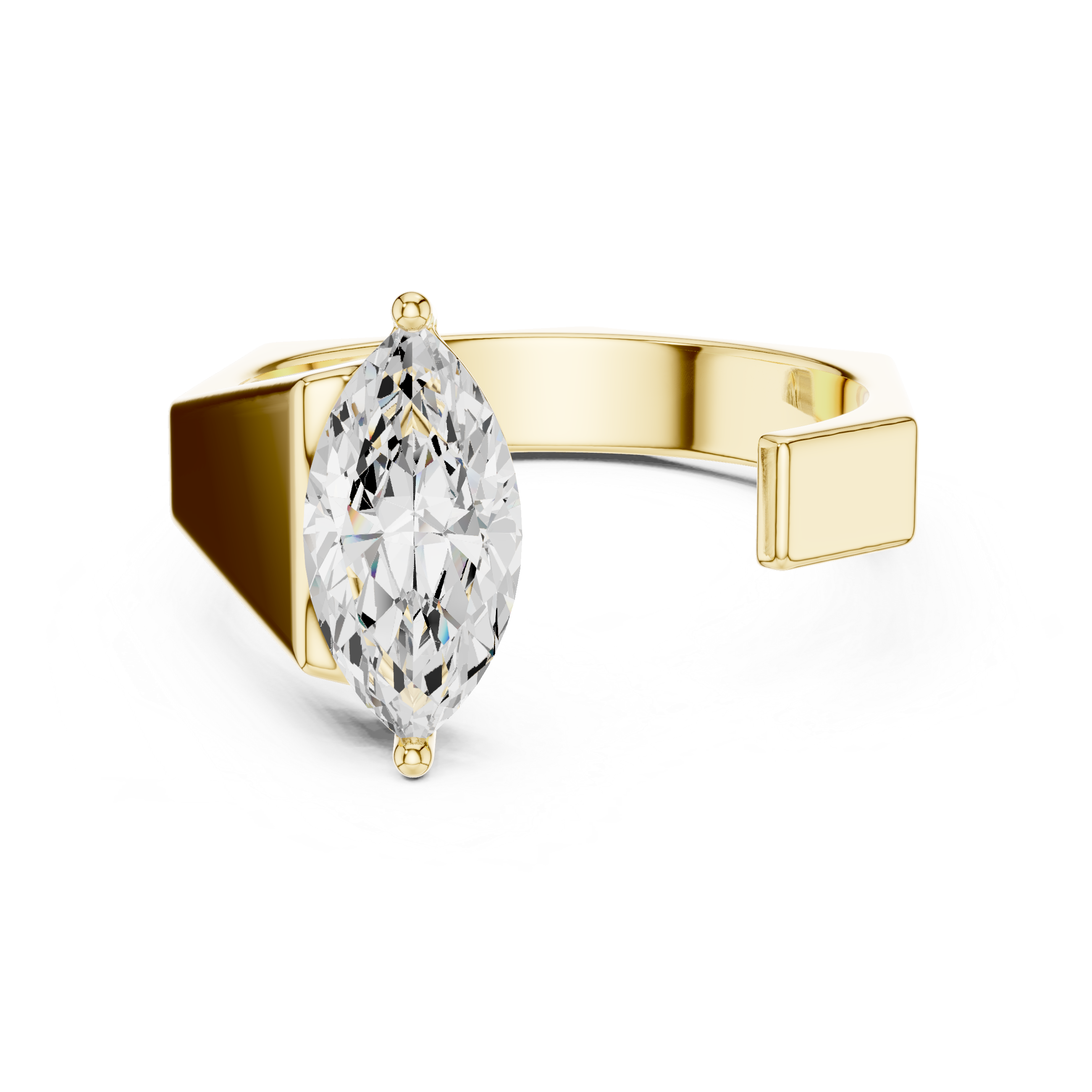 Marquise Solitaire Open Band Ring
