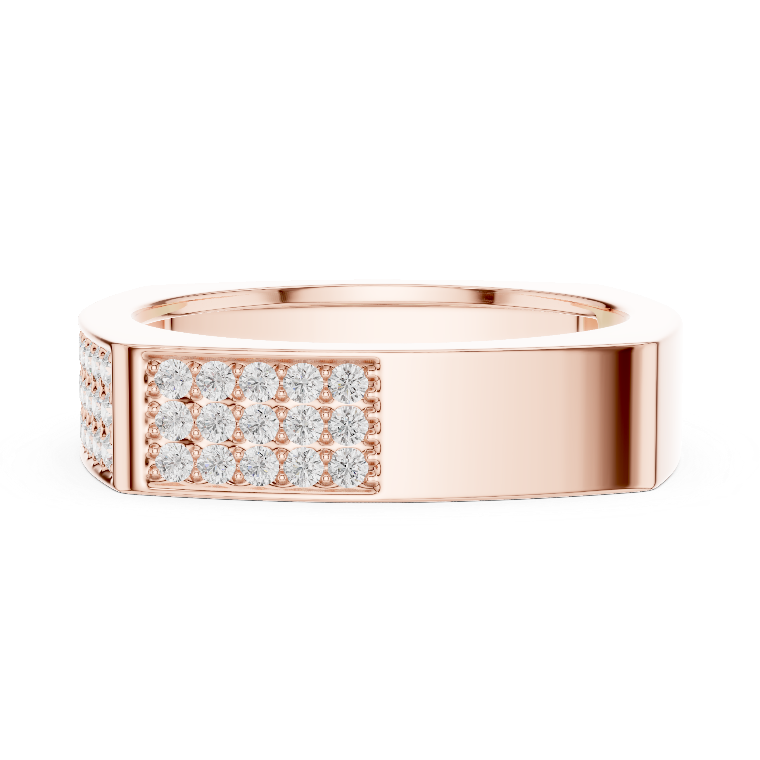 Pavé Diamond Rectangular Signet Ring