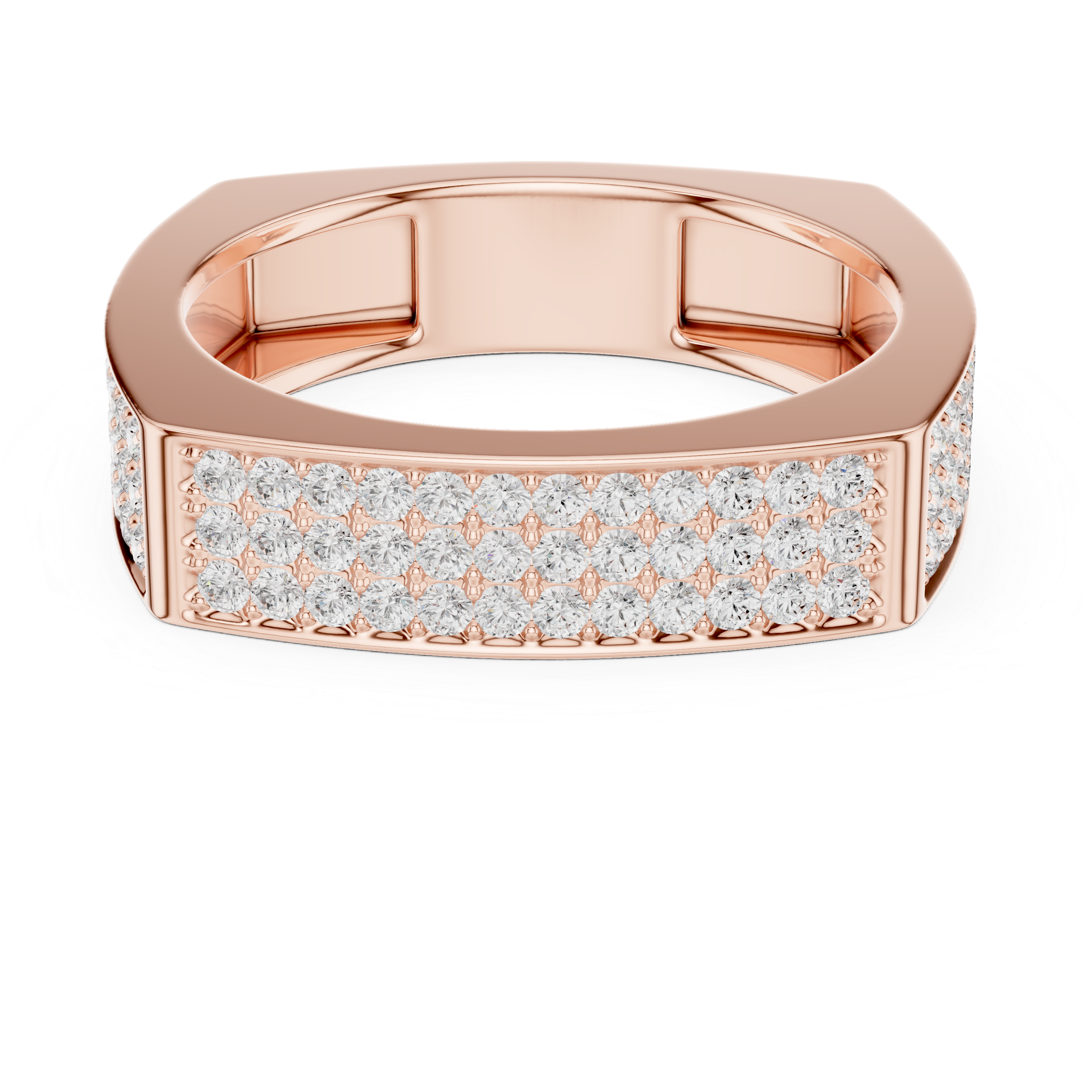Pavé Diamond Rectangular Signet Ring