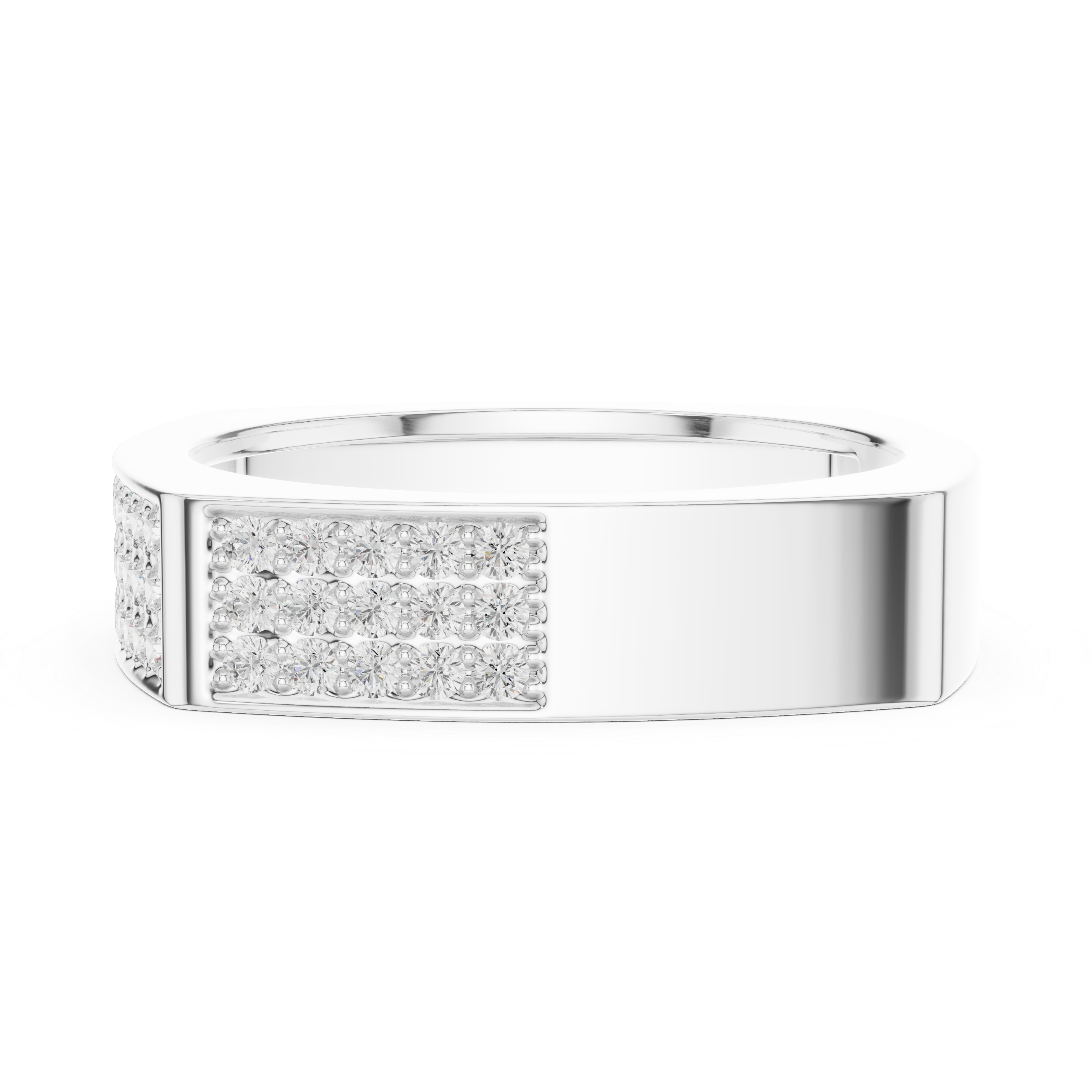 Pavé Diamond Rectangular Signet Ring