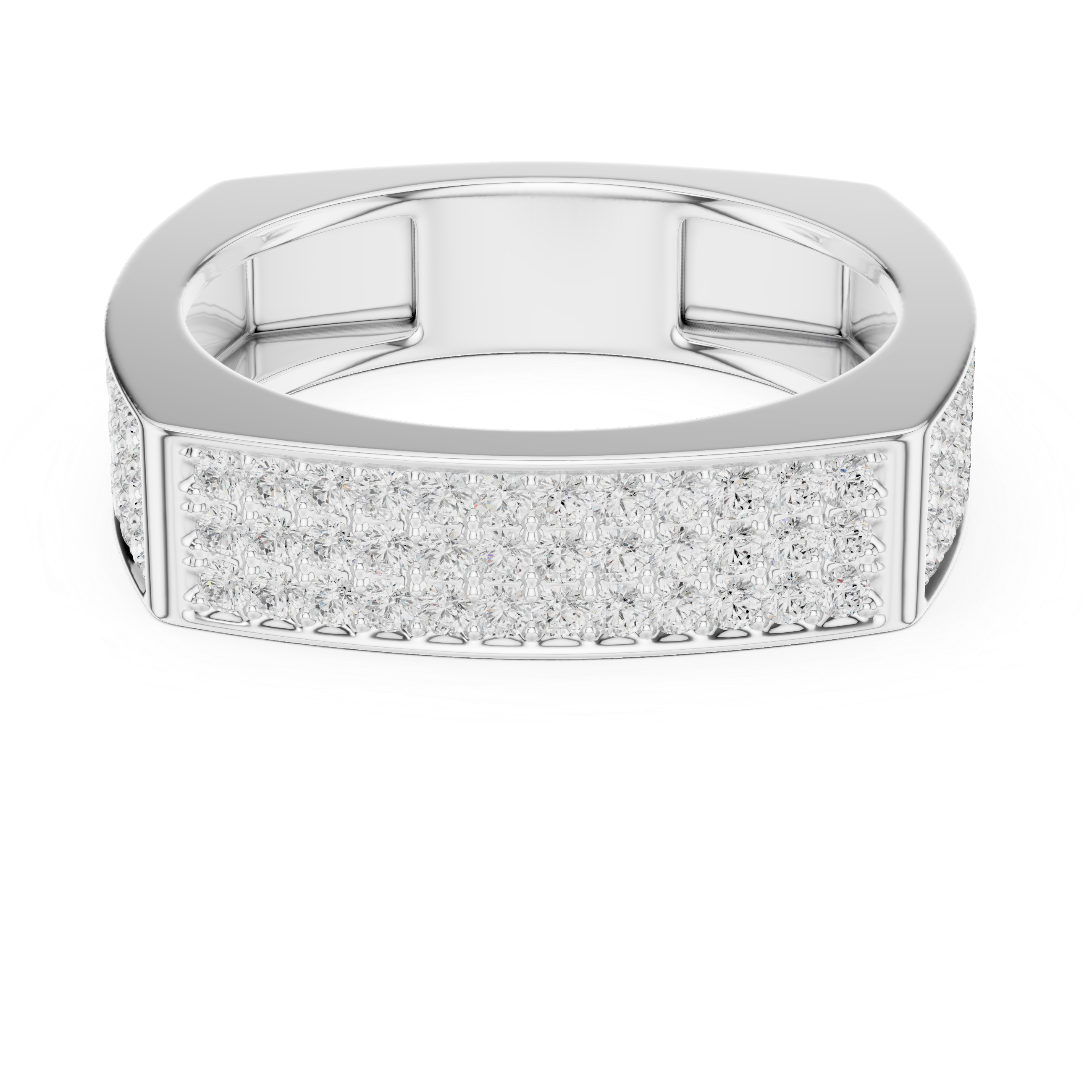 Pavé Diamond Rectangular Signet Ring
