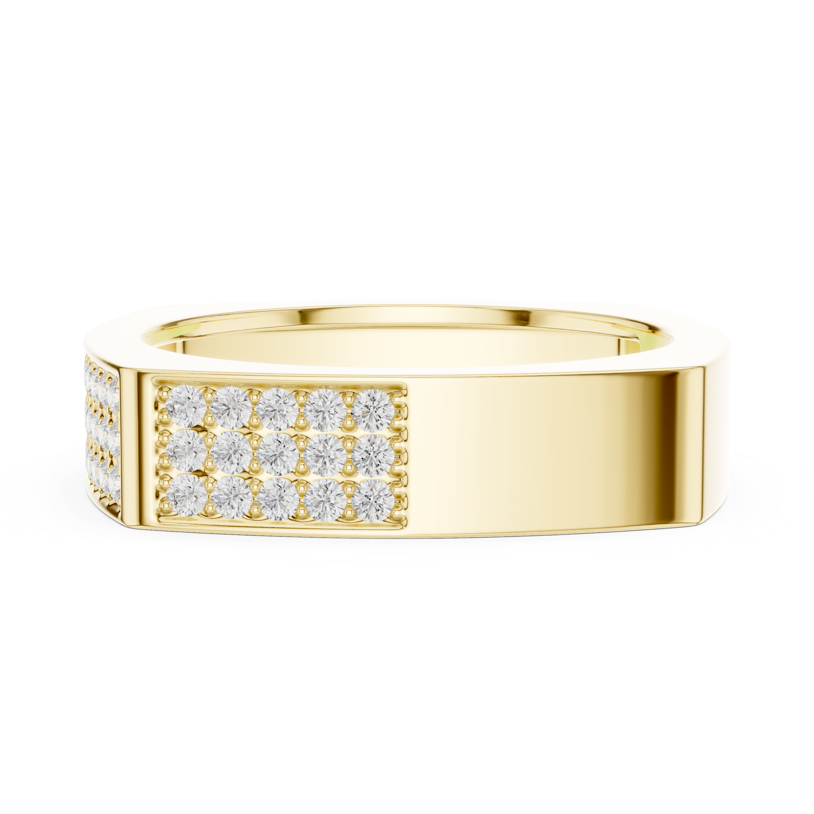Pavé Diamond Rectangular Signet Ring