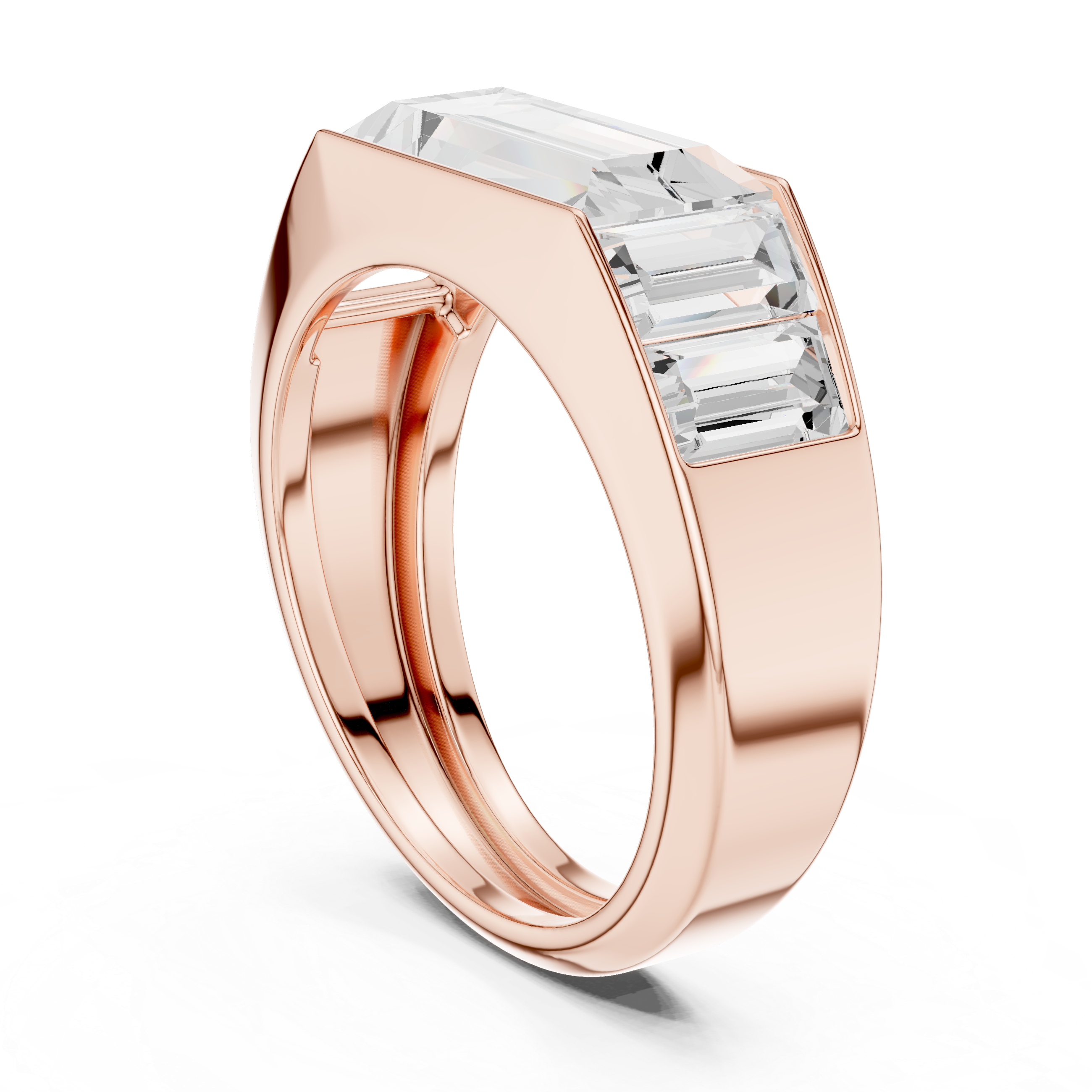 Baguette Cut Channel Set Statement Ring