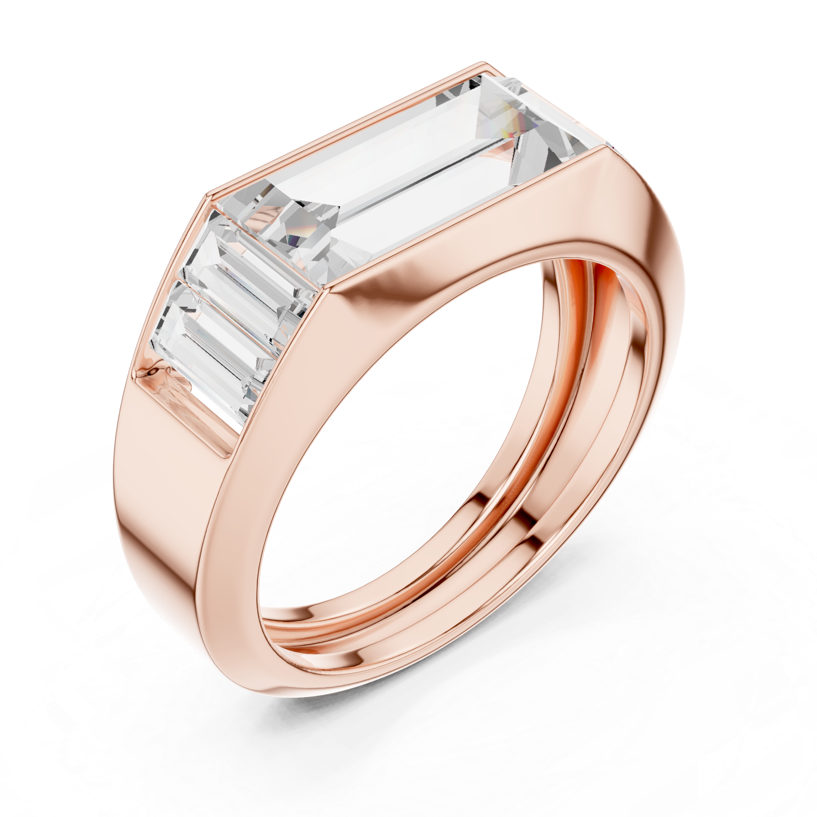 Baguette Cut Channel Set Statement Ring