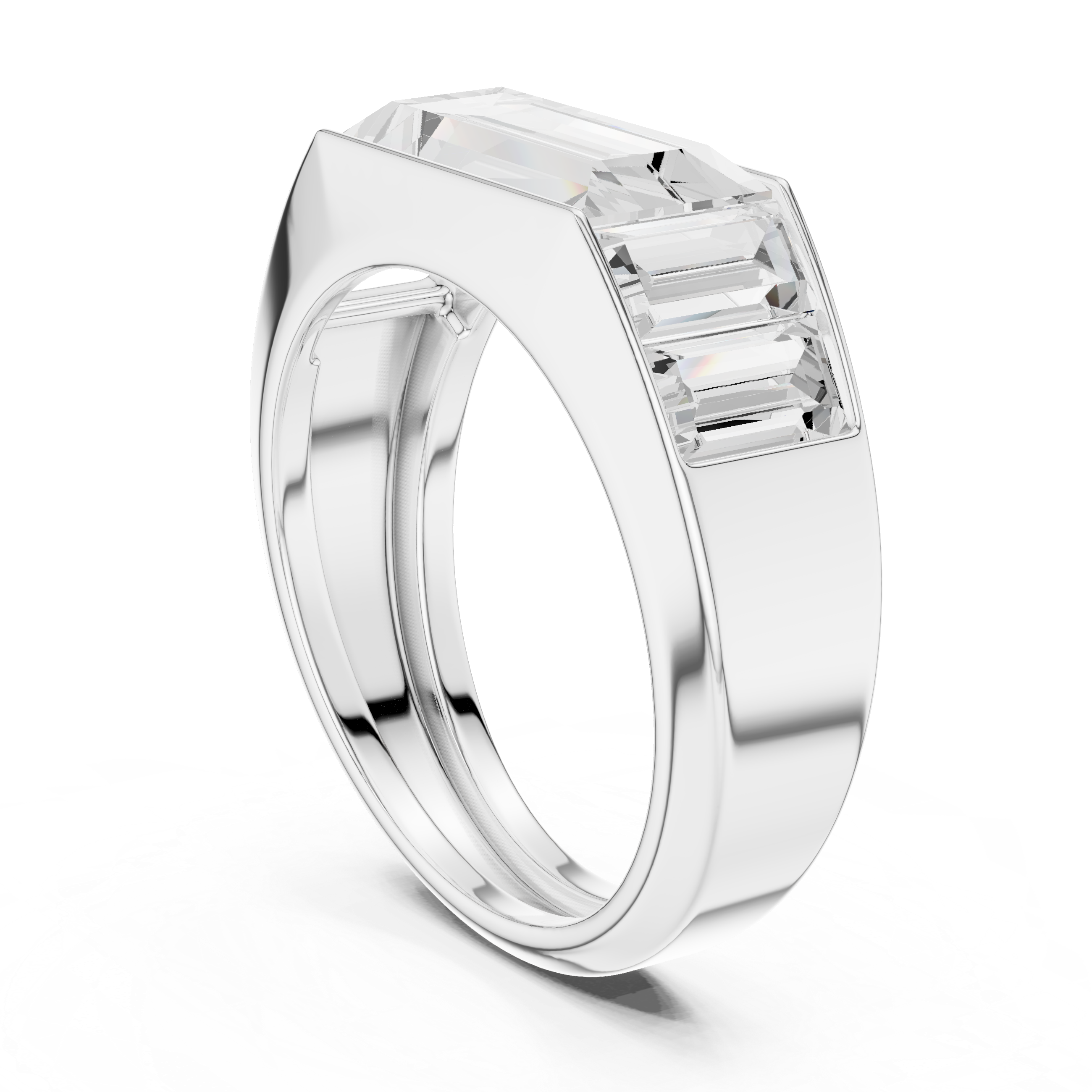 Baguette Cut Channel Set Statement Ring