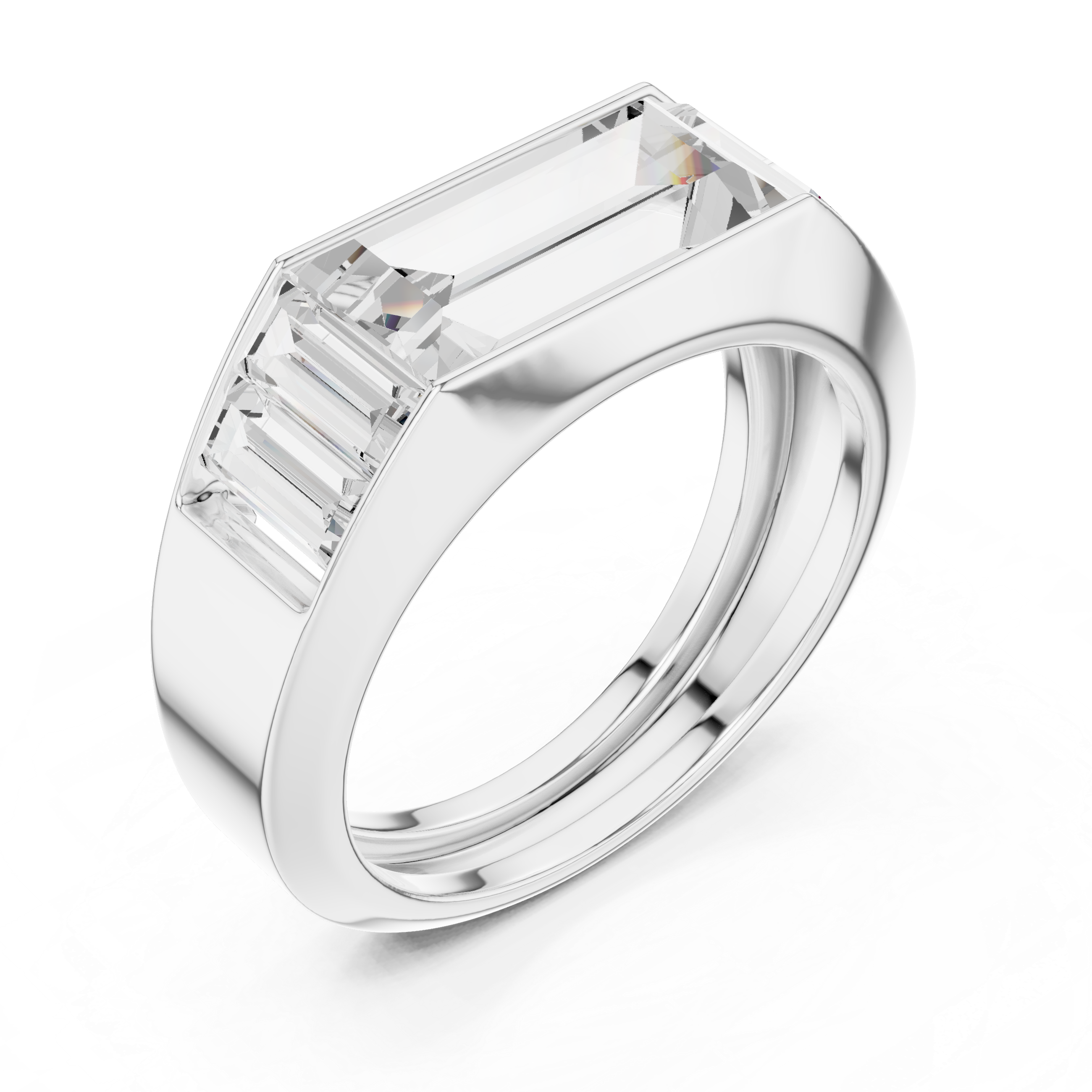 Baguette Cut Channel Set Statement Ring