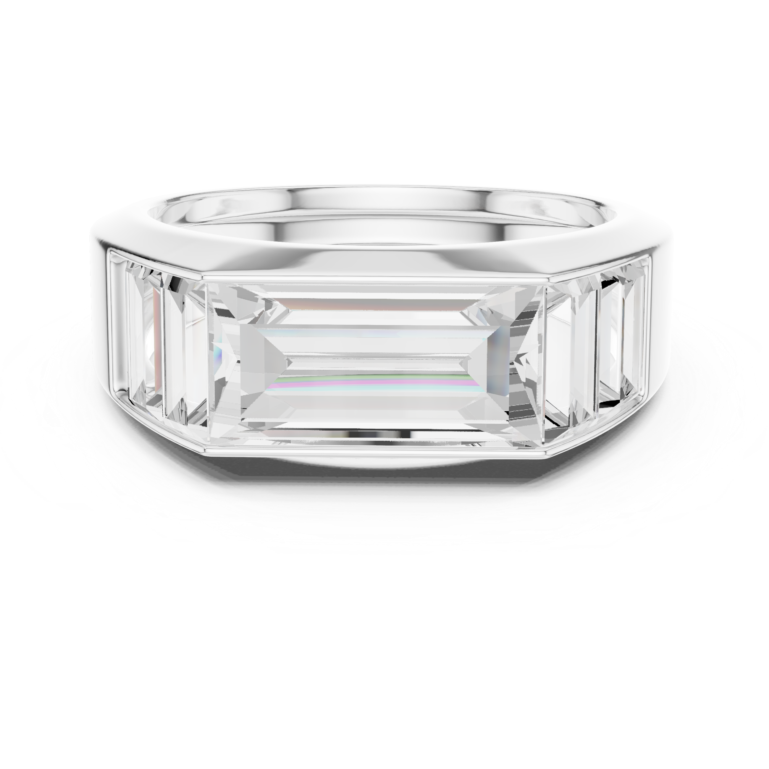 Baguette Cut Channel Set Statement Ring